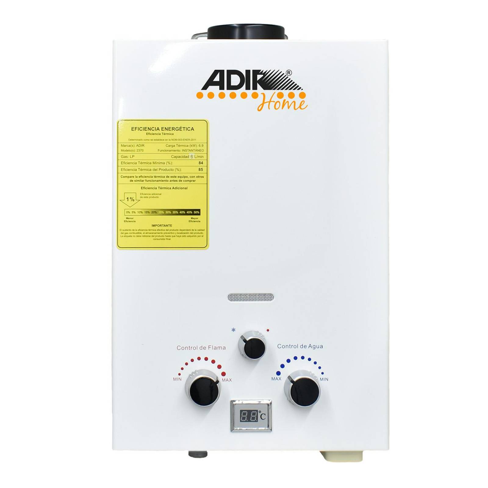 Calentador De Paso Instantaneo Ahorrador De 6 Lts 2370 Adir 