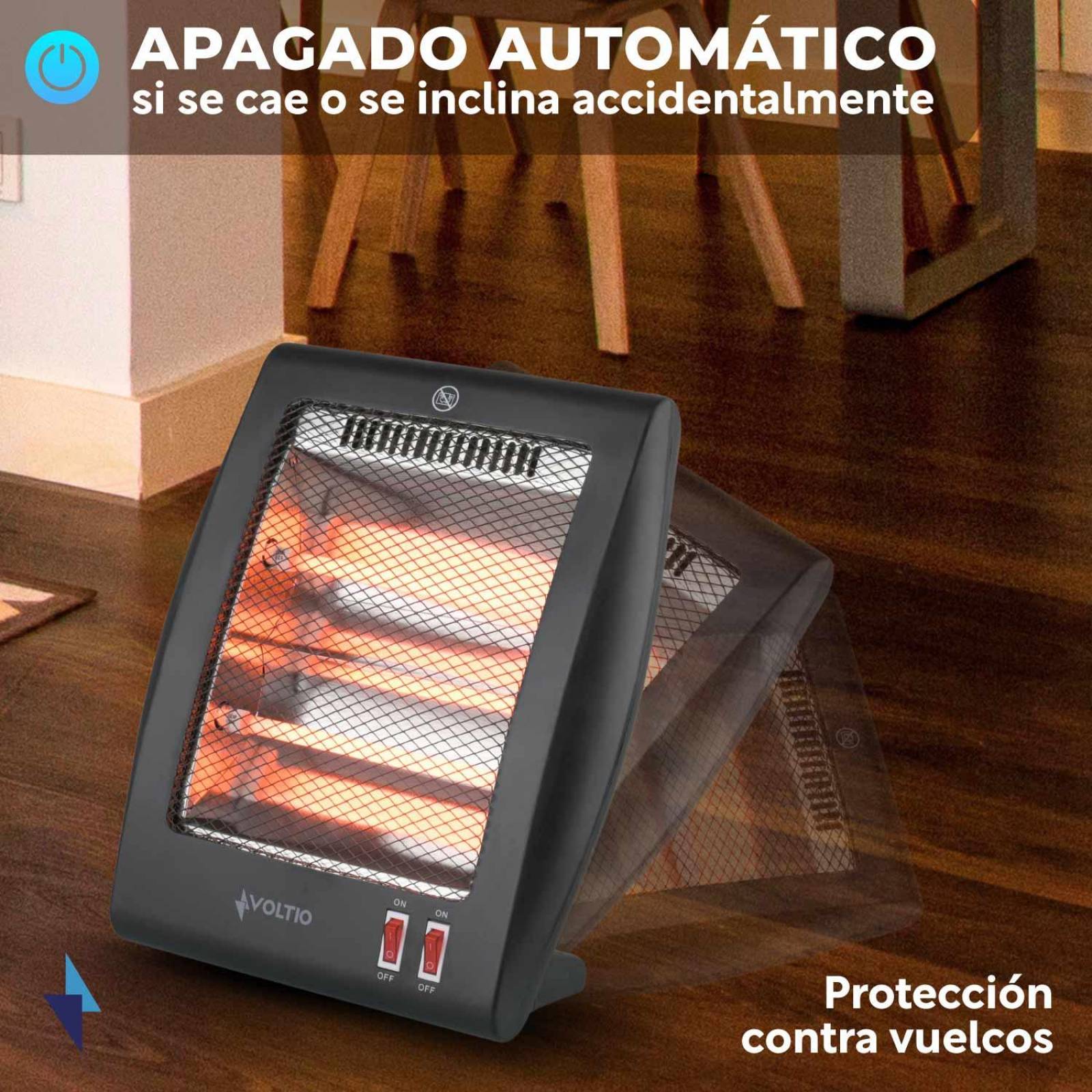 Calefactor Calentador Electrico Cuarzo 2 Niveles 800W 2pzas 
