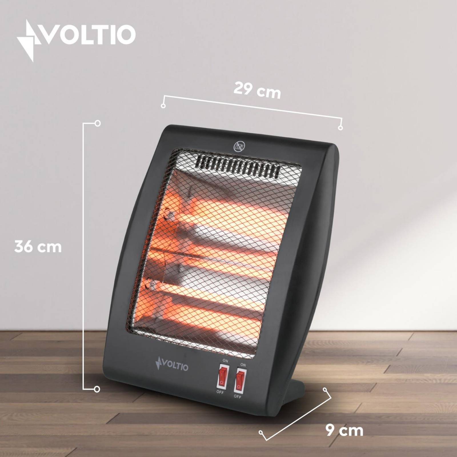 Calefactor Calentador Electrico Cuarzo 2 Niveles 800W 2pzas 