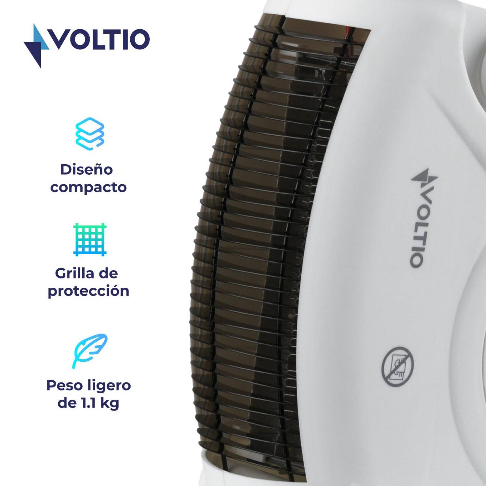 Calefactor Ventilador Calentador Electrico 1500W Portatil 2pzas 