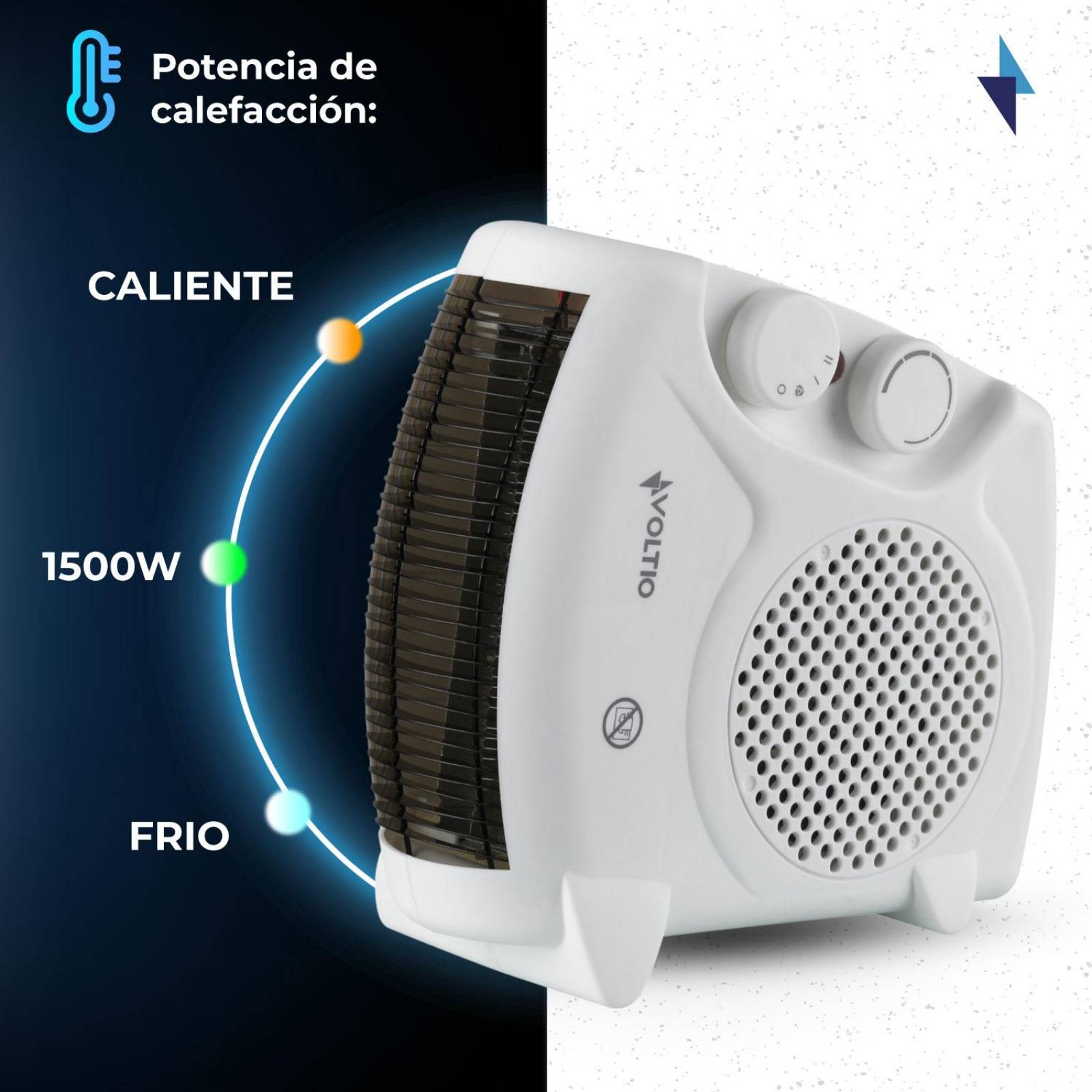 Calefactor Ventilador Calentador Electrico 1500W Portatil 2pzas 