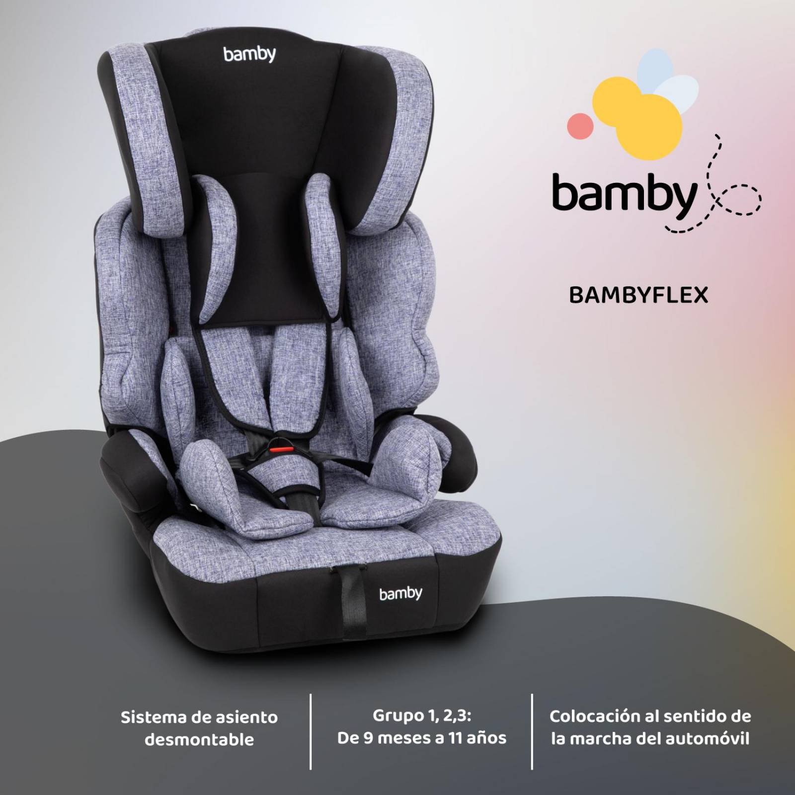 Autoasiento Para Carro Silla de Bebe Seguridad 9m A 11 Años Negro