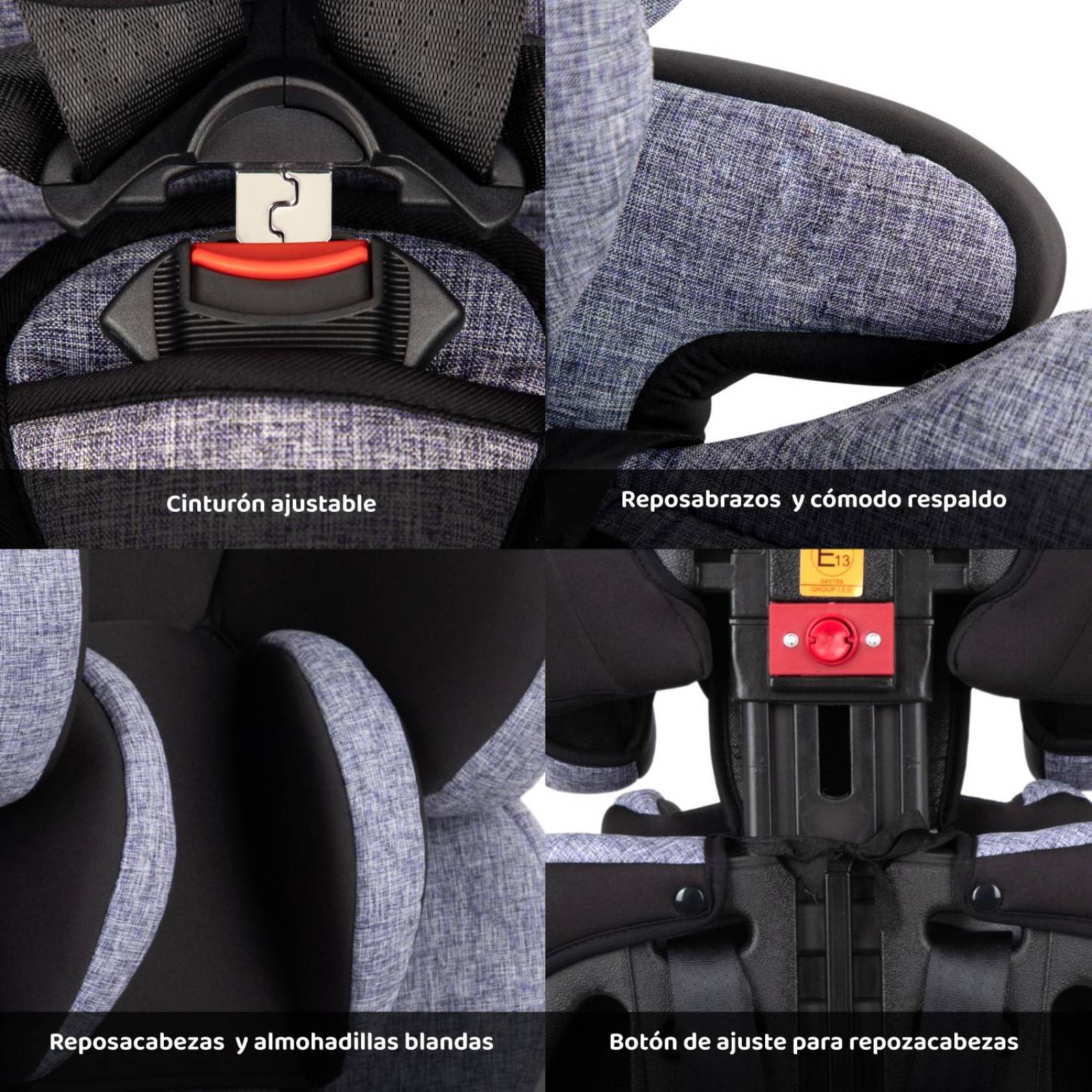 Autoasiento Para Carro Silla de Bebe Seguridad 9m A 11 Años Negro