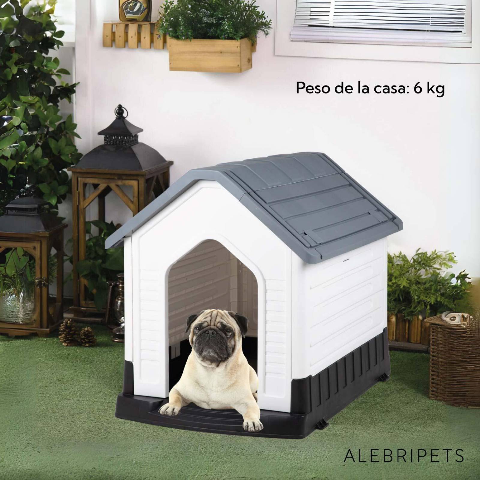 Casa Para Perro Raza Mediana 66x52x66 cm Termica Plastico 