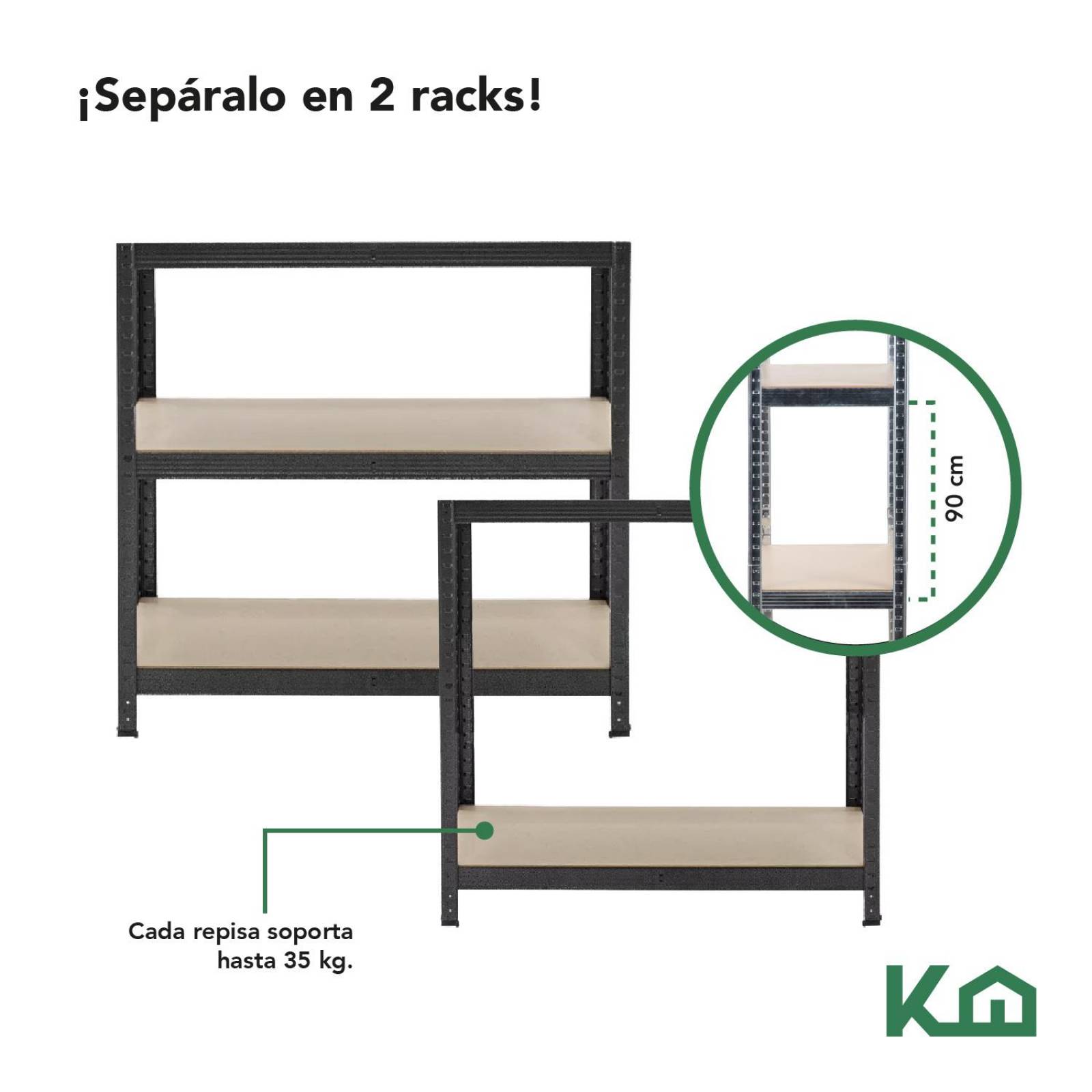 Estante Anaquel Organizador 5 Repisas Rack Metalico 2 Piezas 
