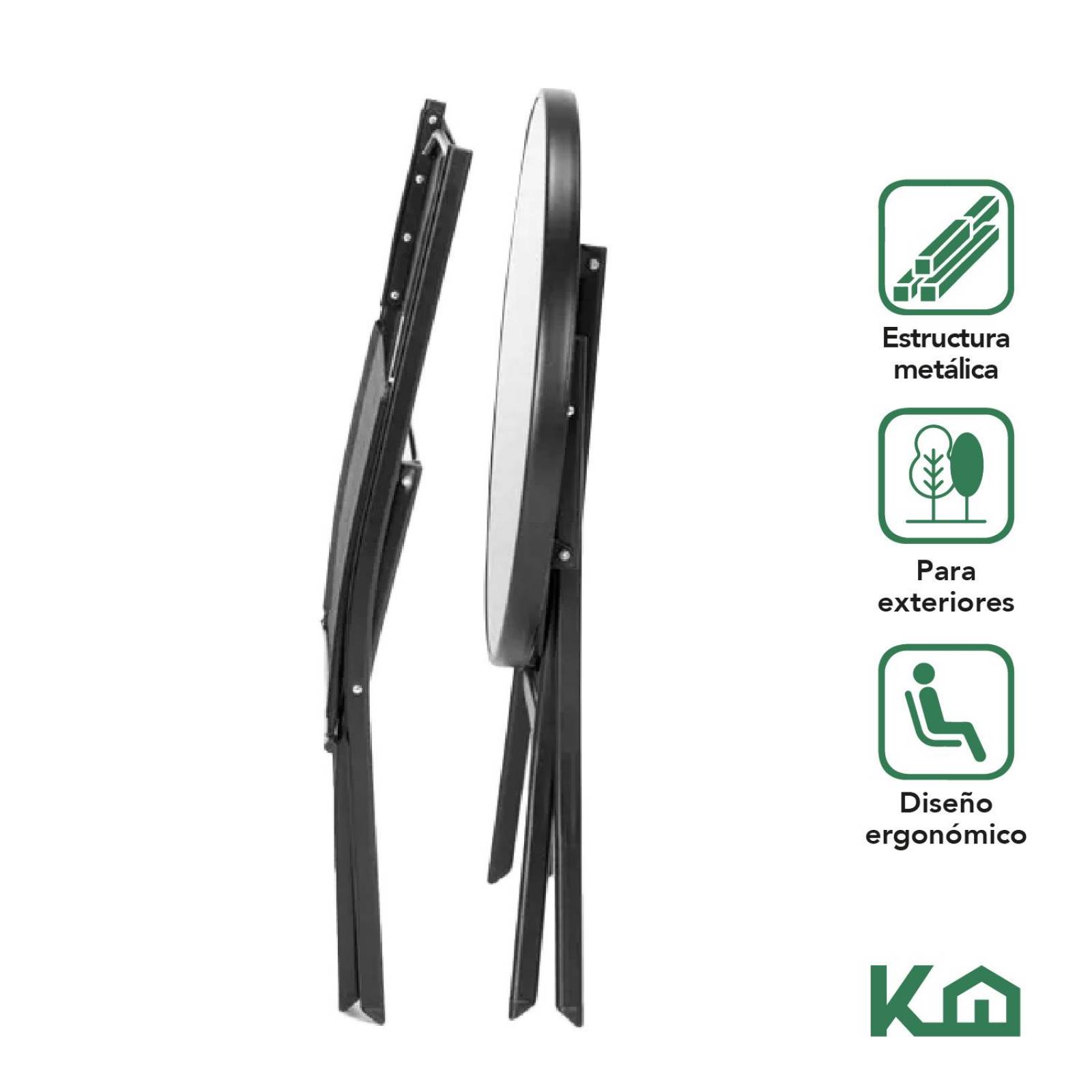 Juego De Comedor Mueble Exterior Para Jardín Mesa y 2 Sillas Gris