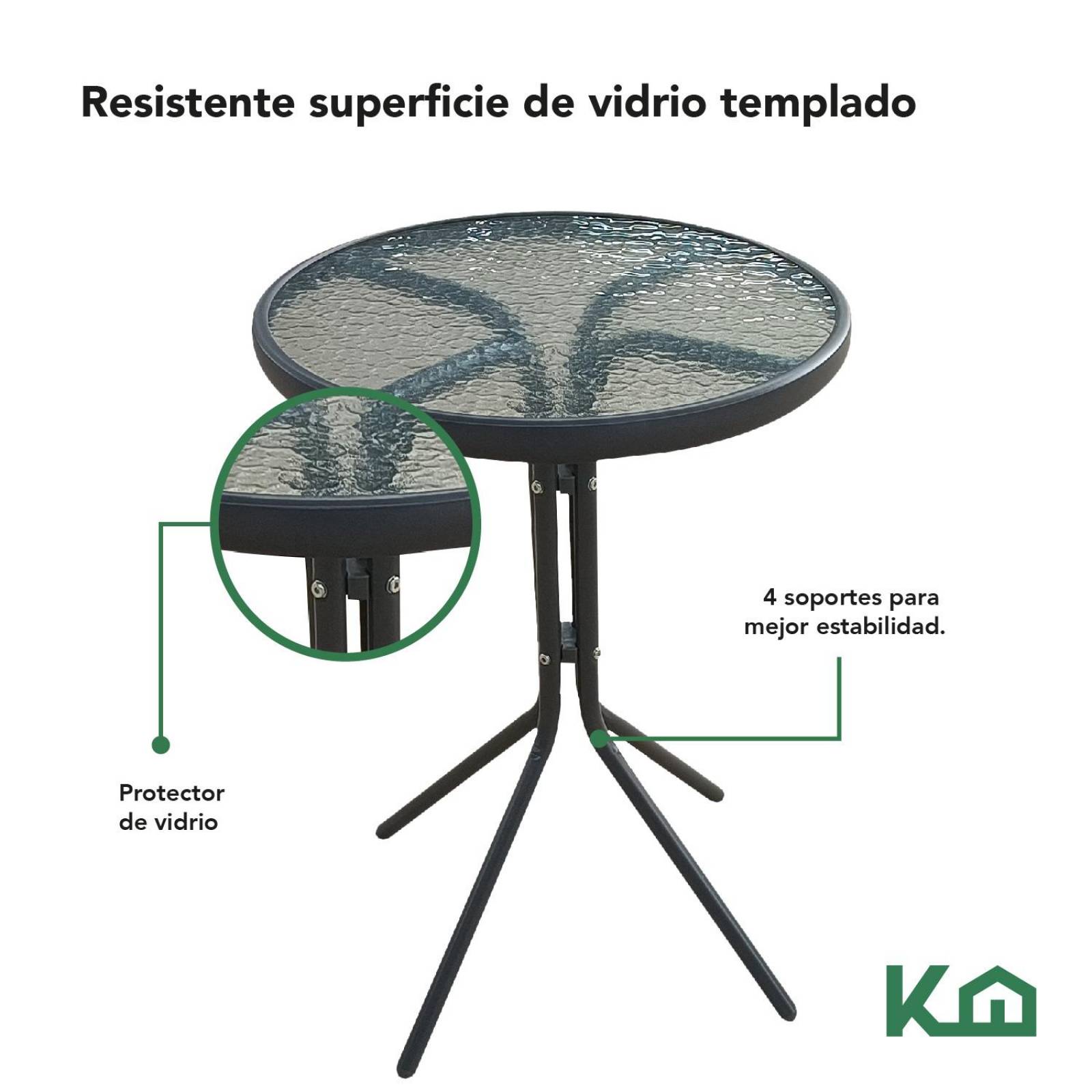 Juego De Comedor Mueble Exterior Para Jardín Mesa y 2 Sillas Gris