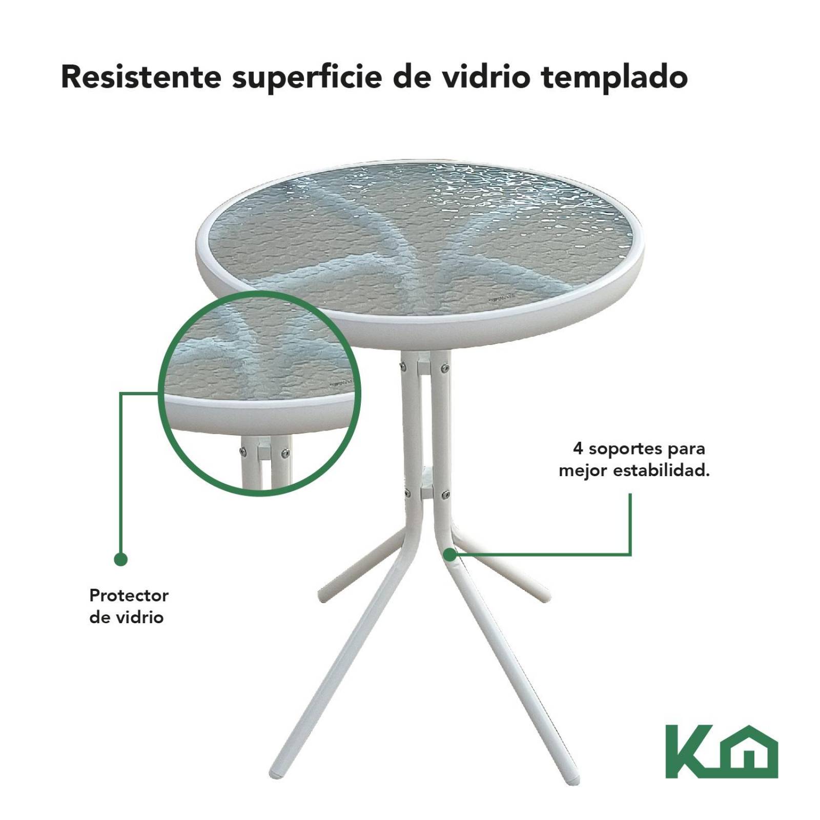 Juego De Comedor Mueble Exterior Para Jardín Mesa y 2 Sillas Beige