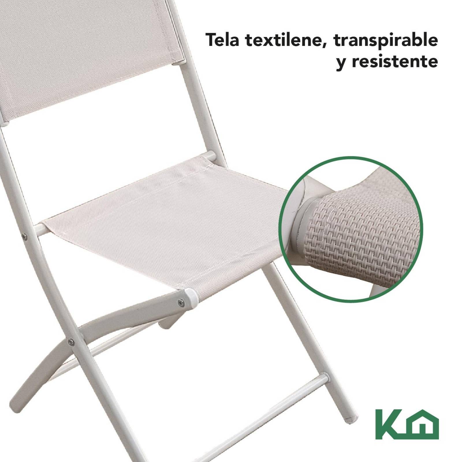 Juego De Comedor Mueble Exterior Para Jardín Mesa y 2 Sillas Beige