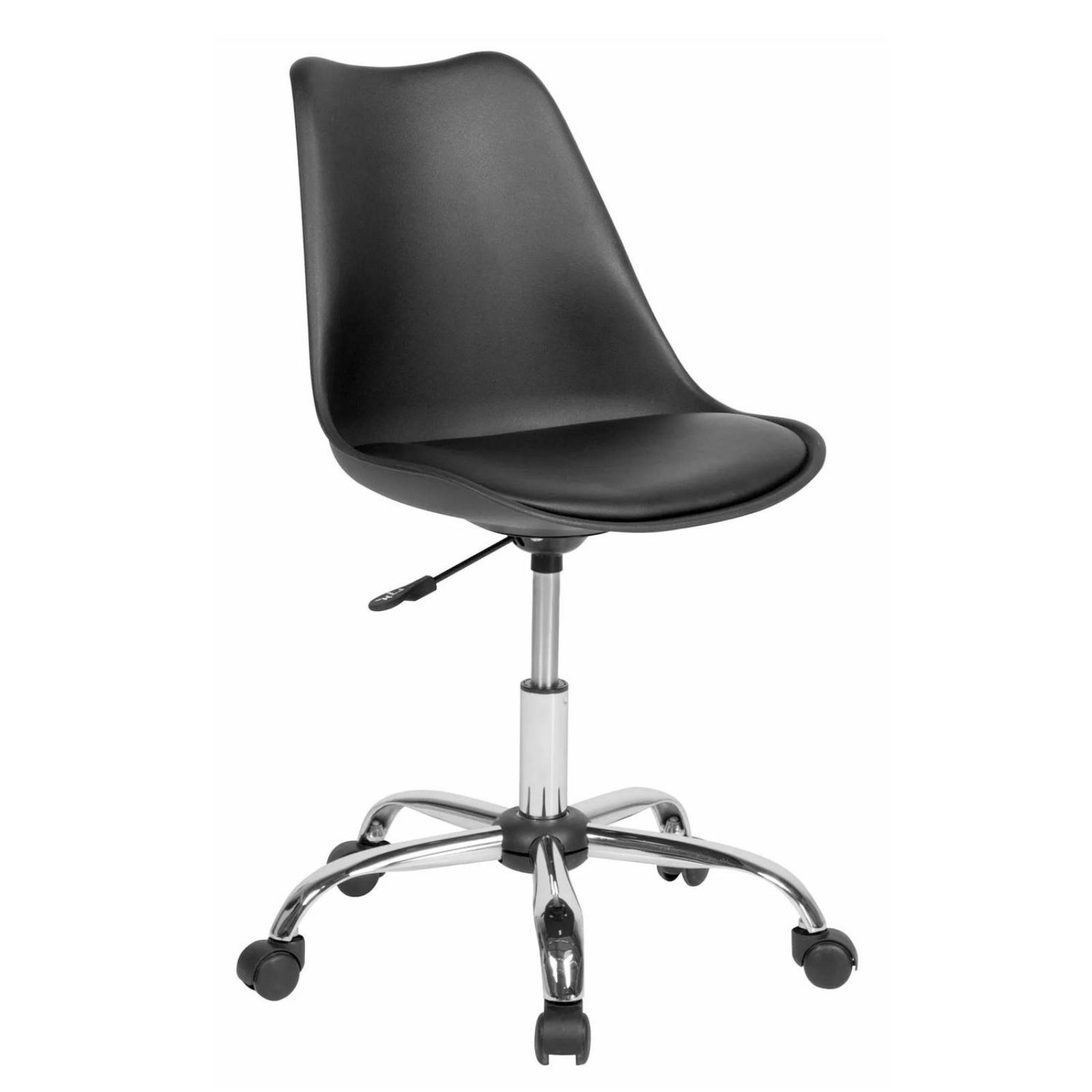 Silla De Oficina Tipo Eames Con Ruedas Minimalista Ejecutiva Negro