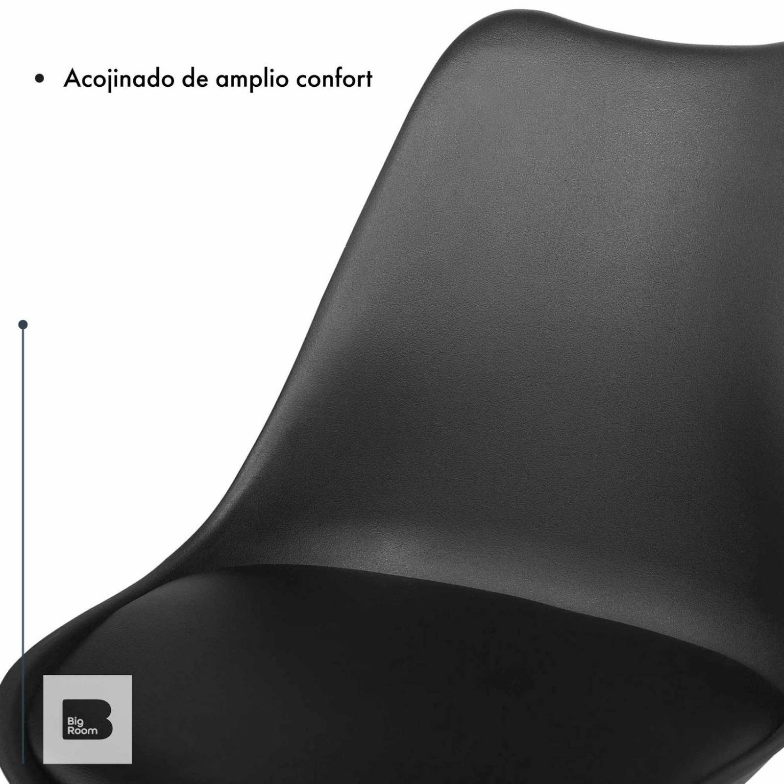 Silla De Oficina Tipo Eames Con Ruedas Minimalista Ejecutiva Negro