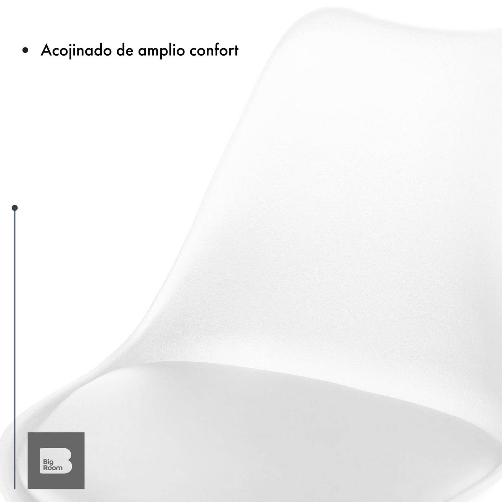 Silla De Oficina Tipo Eames Con Ruedas Minimalista Ejecutiva Blanco