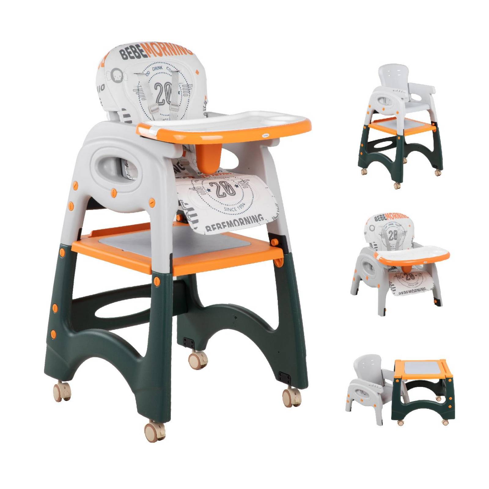 Silla Periquera Bebe Convierte Mesa Actividades - Escritorio Naranja