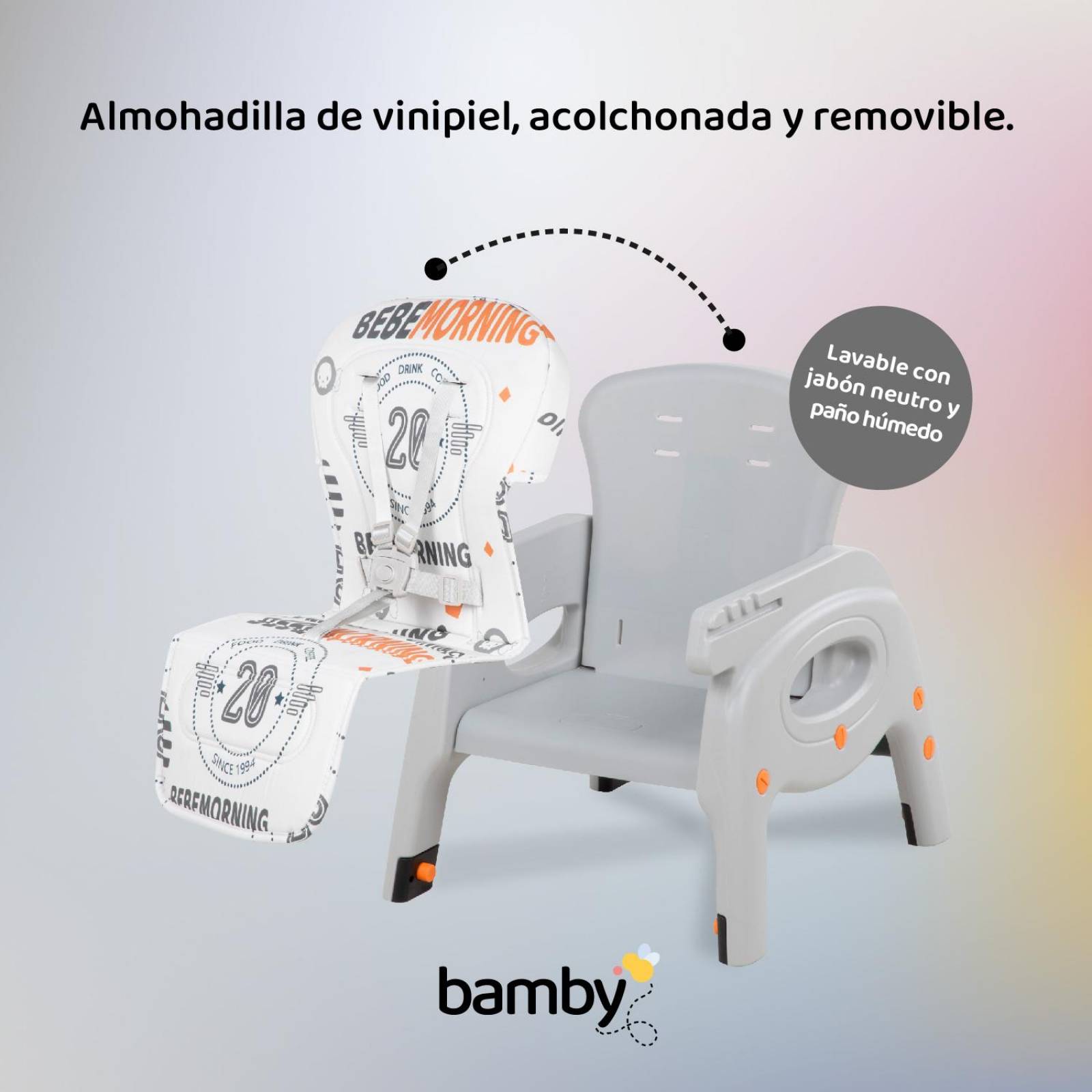 Silla Periquera Bebe Convierte Mesa Actividades - Escritorio Naranja