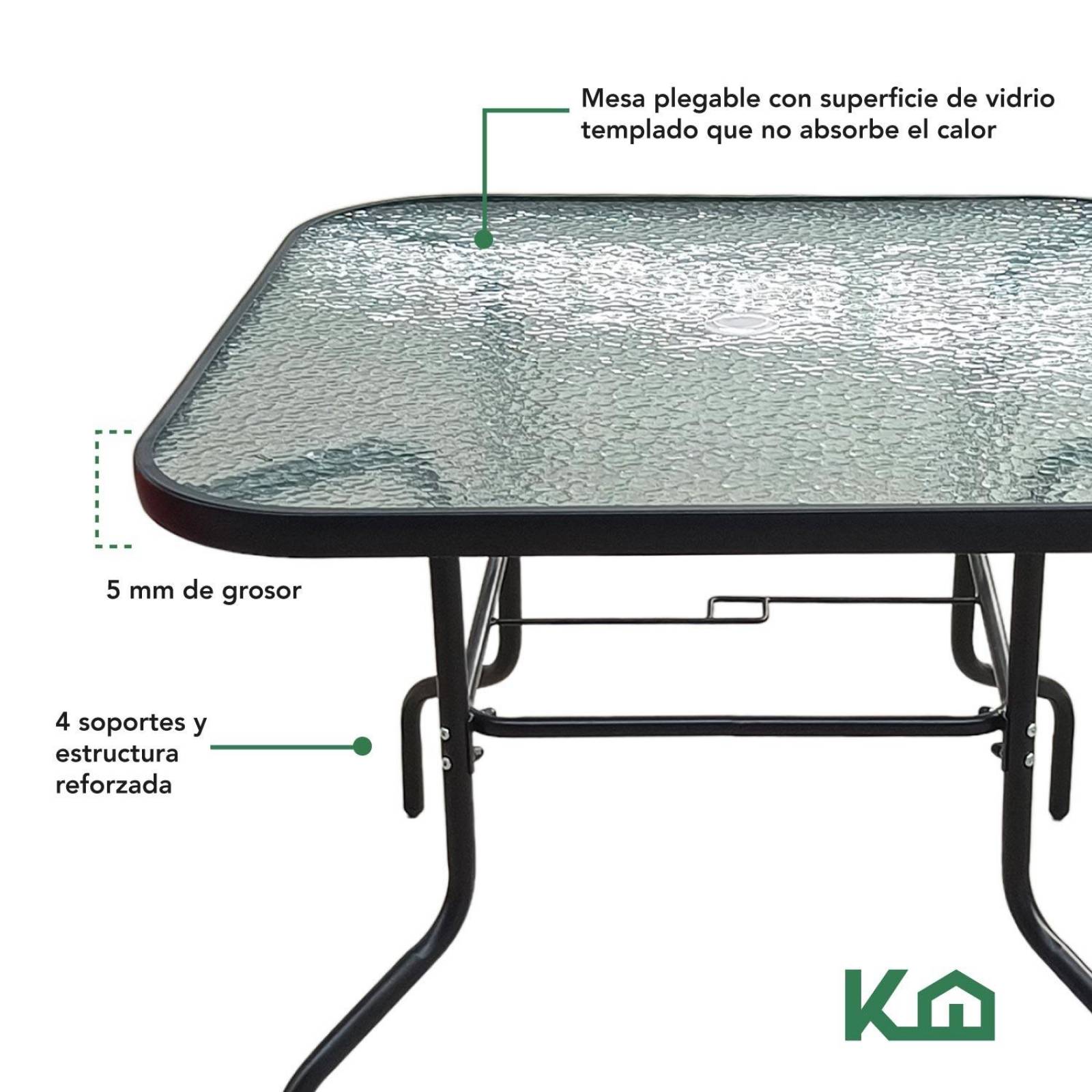 Juego De Jardin 6 Piezas Sillas Exterior Mesa Con Sombrilla Gris