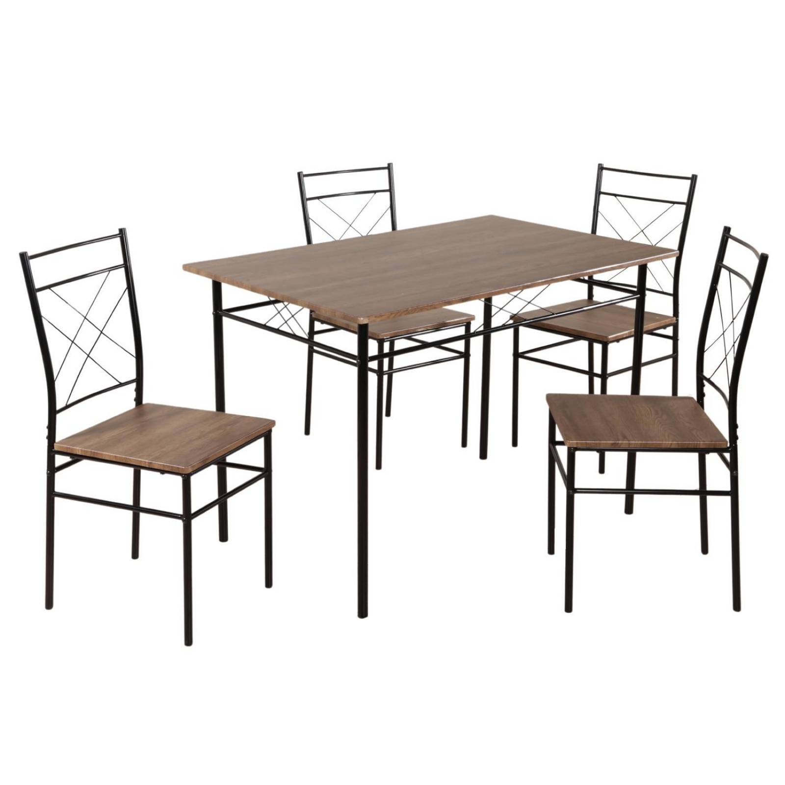Comedor de 4 Sillas Mesa Madera Cocina Restaurante Cafeteria Café