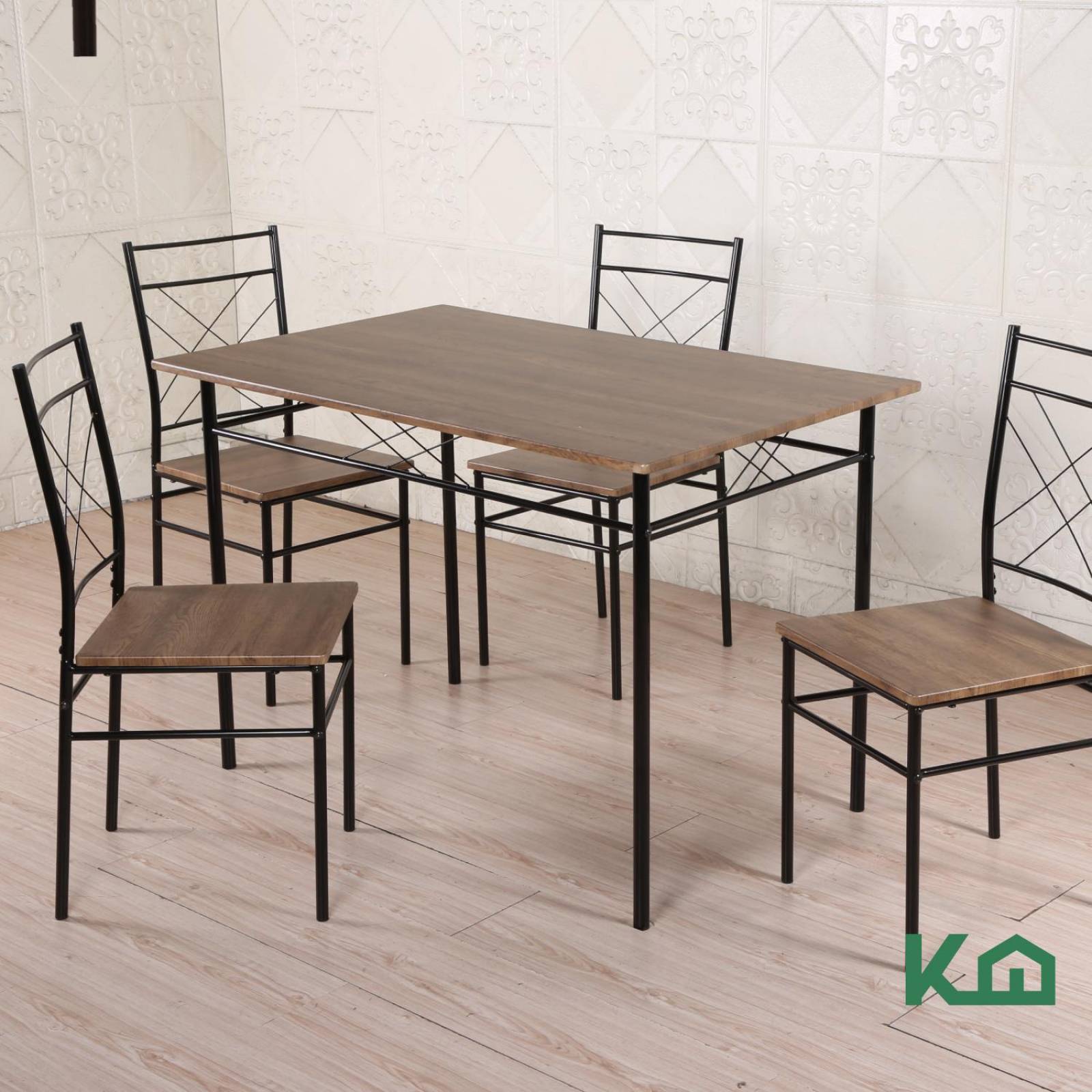 Comedor de 4 Sillas Mesa Madera Cocina Restaurante Cafeteria Café