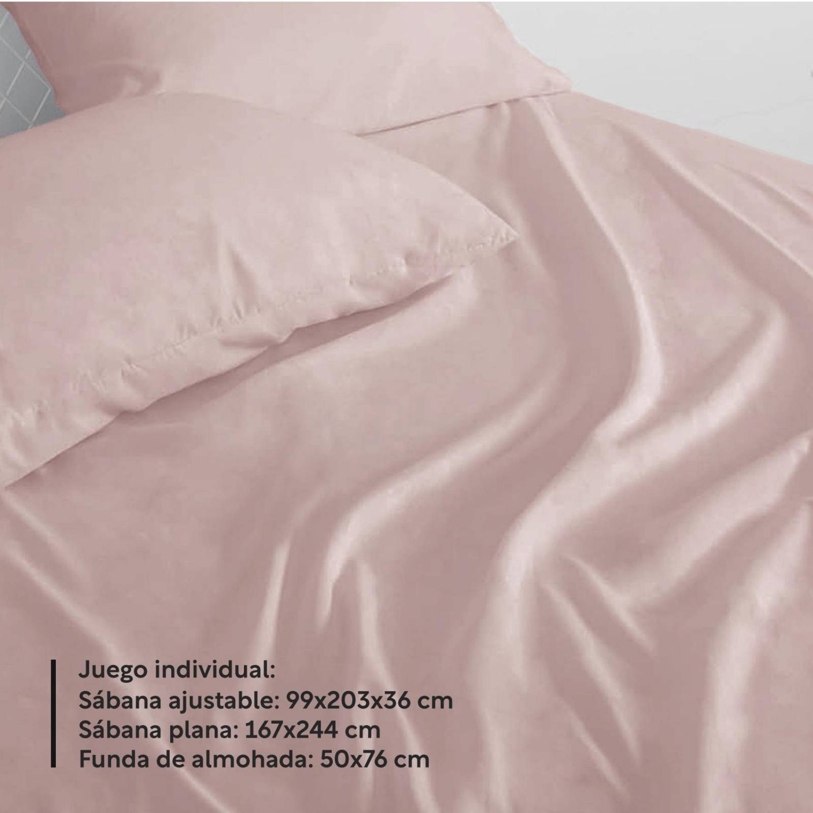 Juego Sabanas Individual Hipoalergenicas 3 pzas Colordreams Rosa