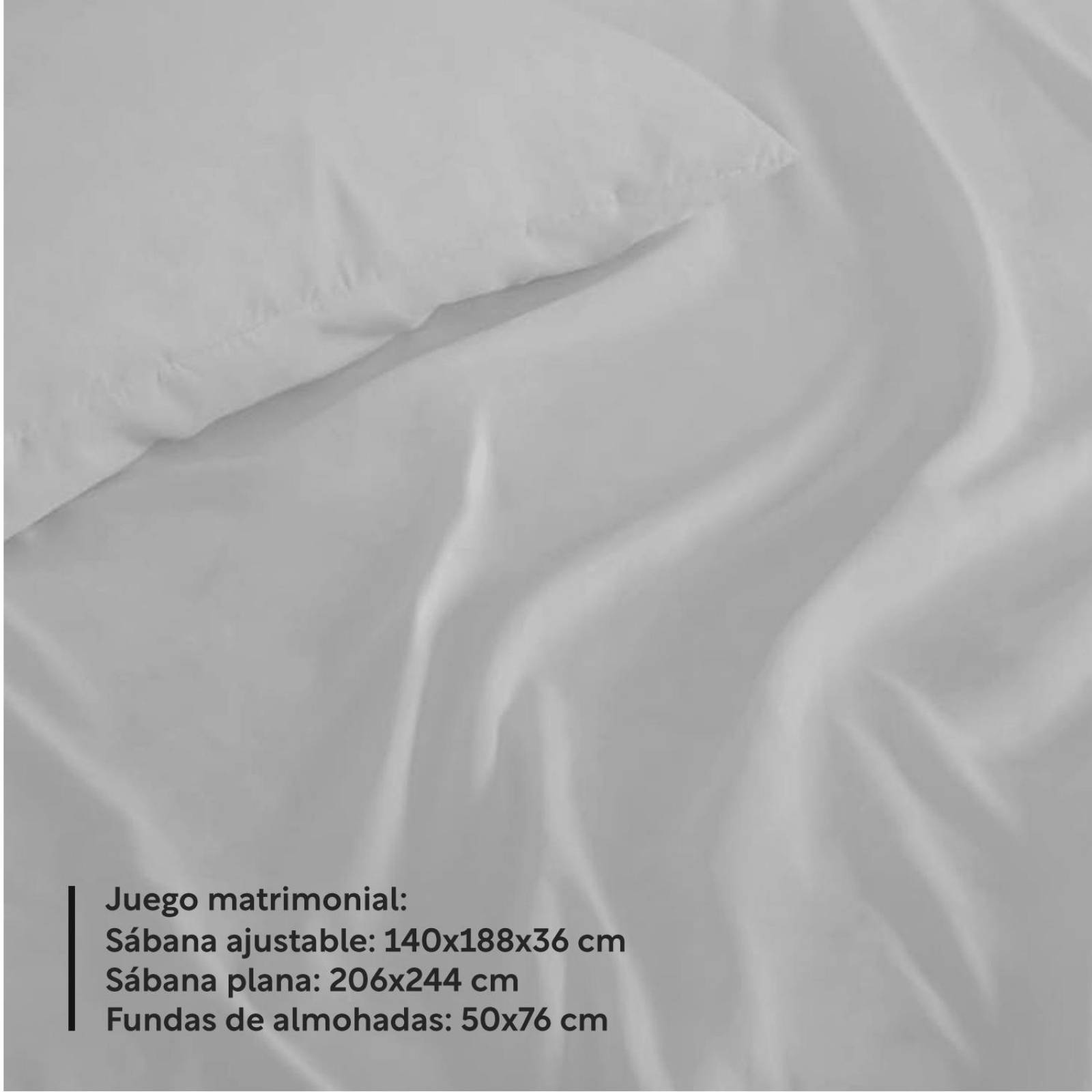 Juego Sabanas Matrimonial Hipoalergenicas 4 pzas Colordreams Gris Claro