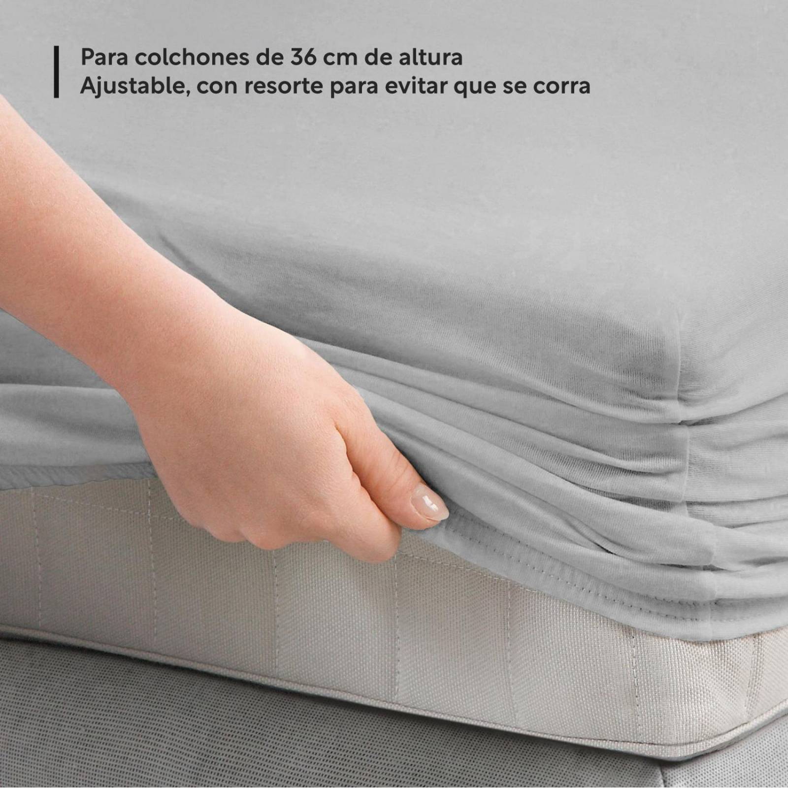 Juego Sabanas Matrimonial Hipoalergenicas 4 pzas Colordreams Gris Claro