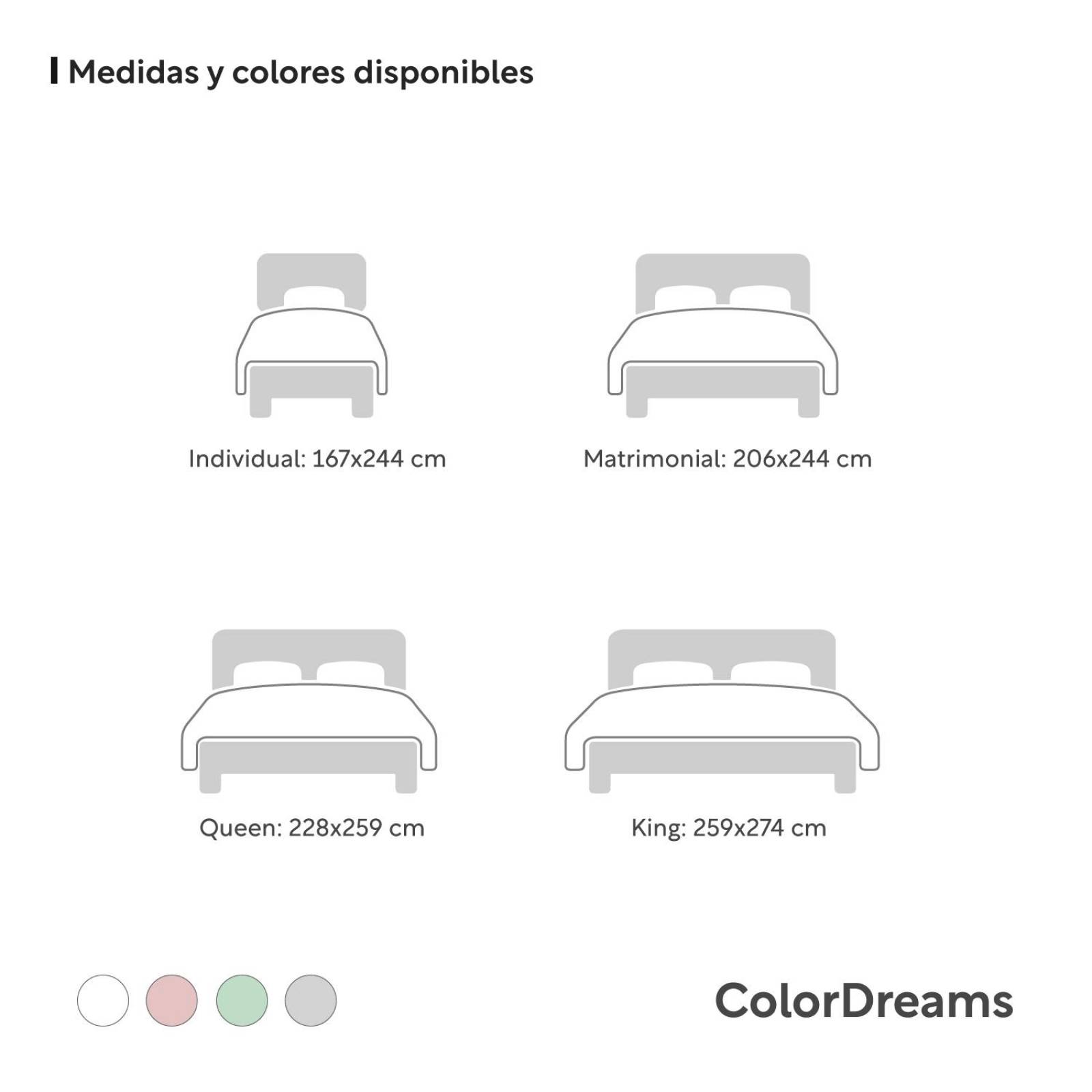 Juego Sabanas Matrimonial Hipoalergenicas 4 pzas Colordreams Gris Claro