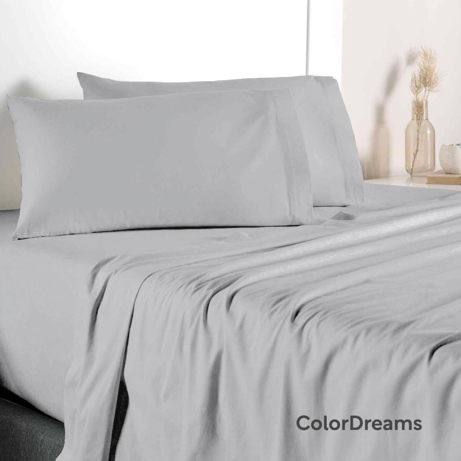 Juego Sabanas Matrimonial Hipoalergenicas 4 pzas Colordreams Gris Claro