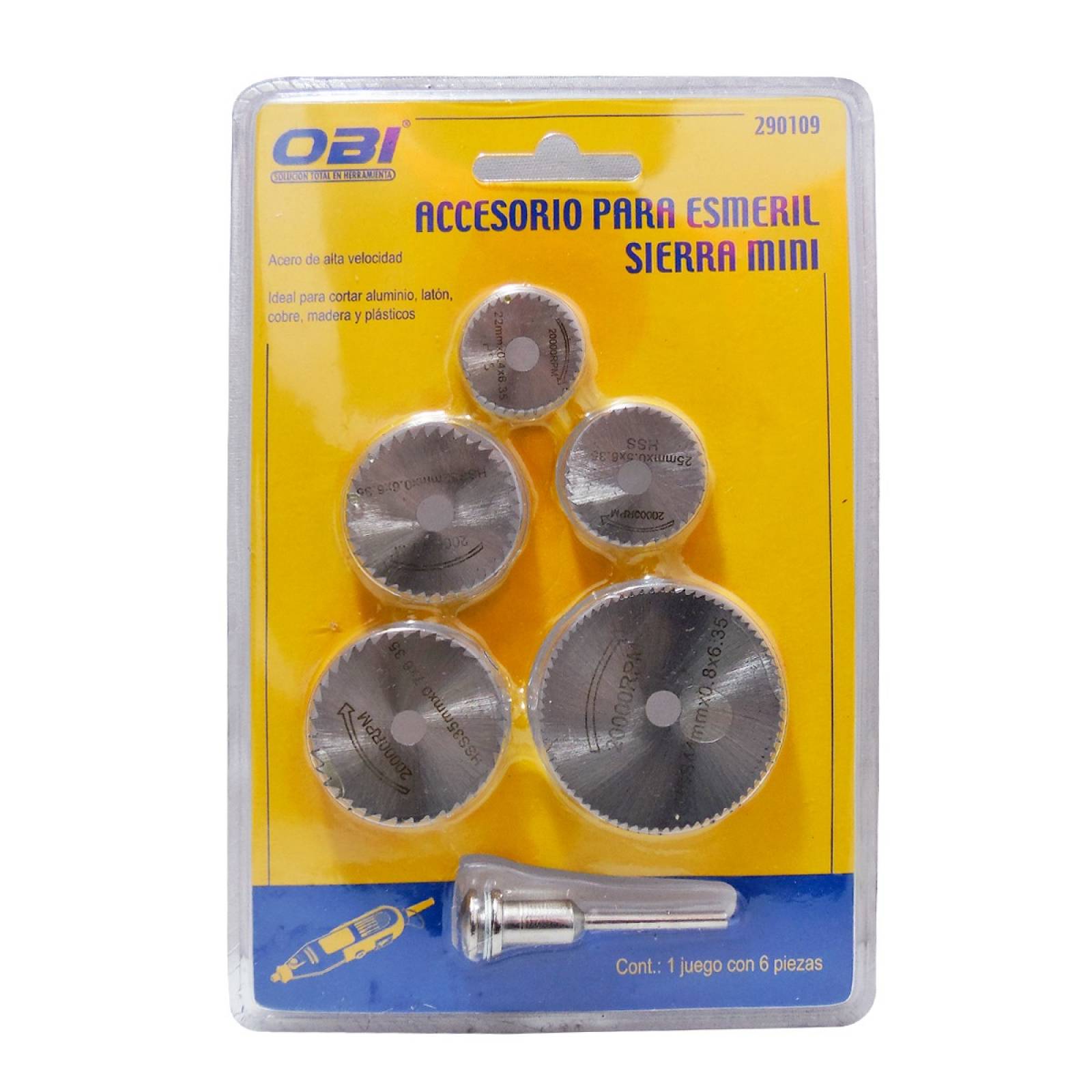 Accesorio Para Sierra Mini Taladro Esmeril Jgo 6 Piezas Obi