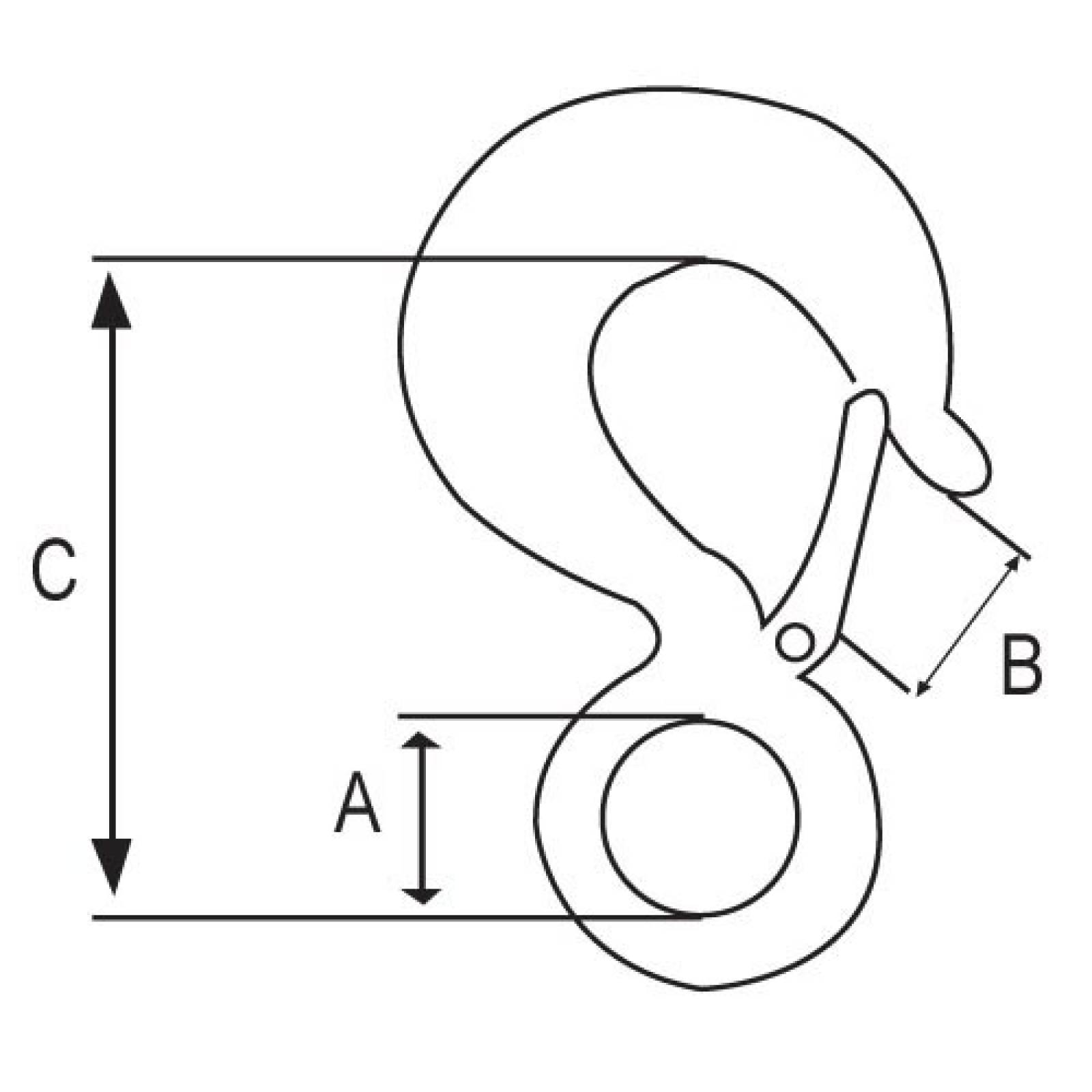 Gancho Para Jalar Con Ojo Fijo Y Seguro 7,5 Toneladas Obi