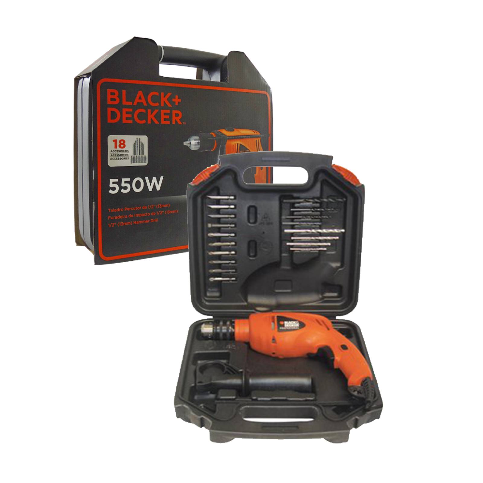 Taladro Rotomartillo 1/2" 18 Acc VVR HD500K Black & Decker