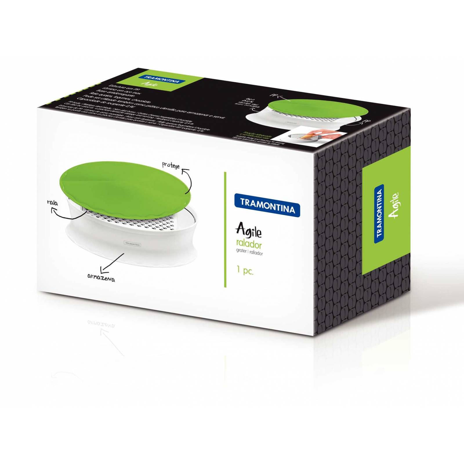 Rallador Con Almacen p/ Queso Fruta Verdura Agile 25536/020 Tramontina