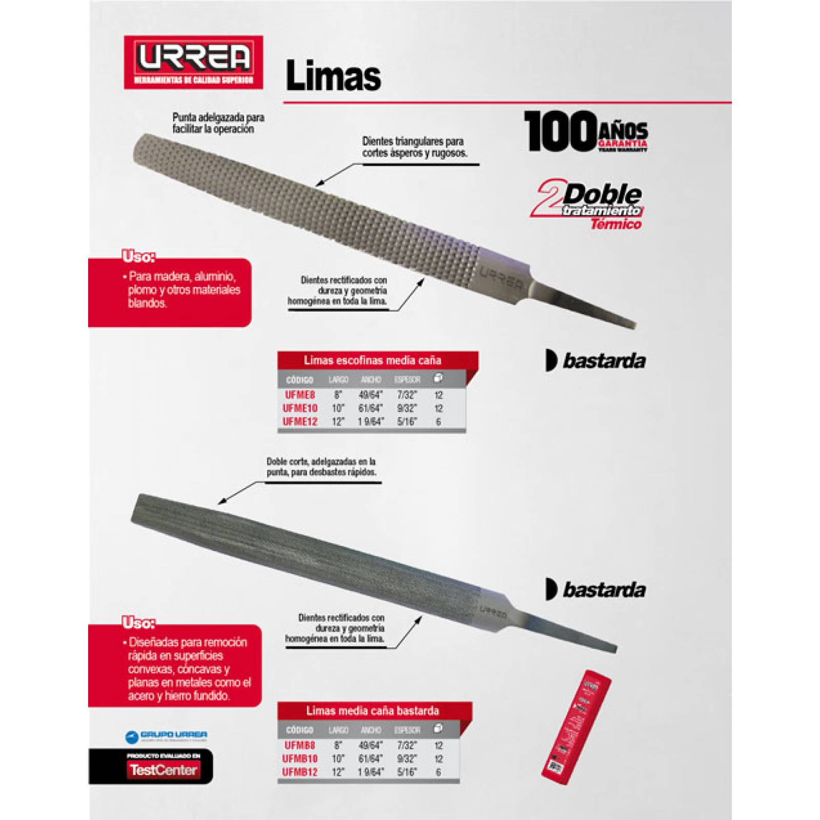 Lima Escofina Media Caña 10 ufme10 Urrea 