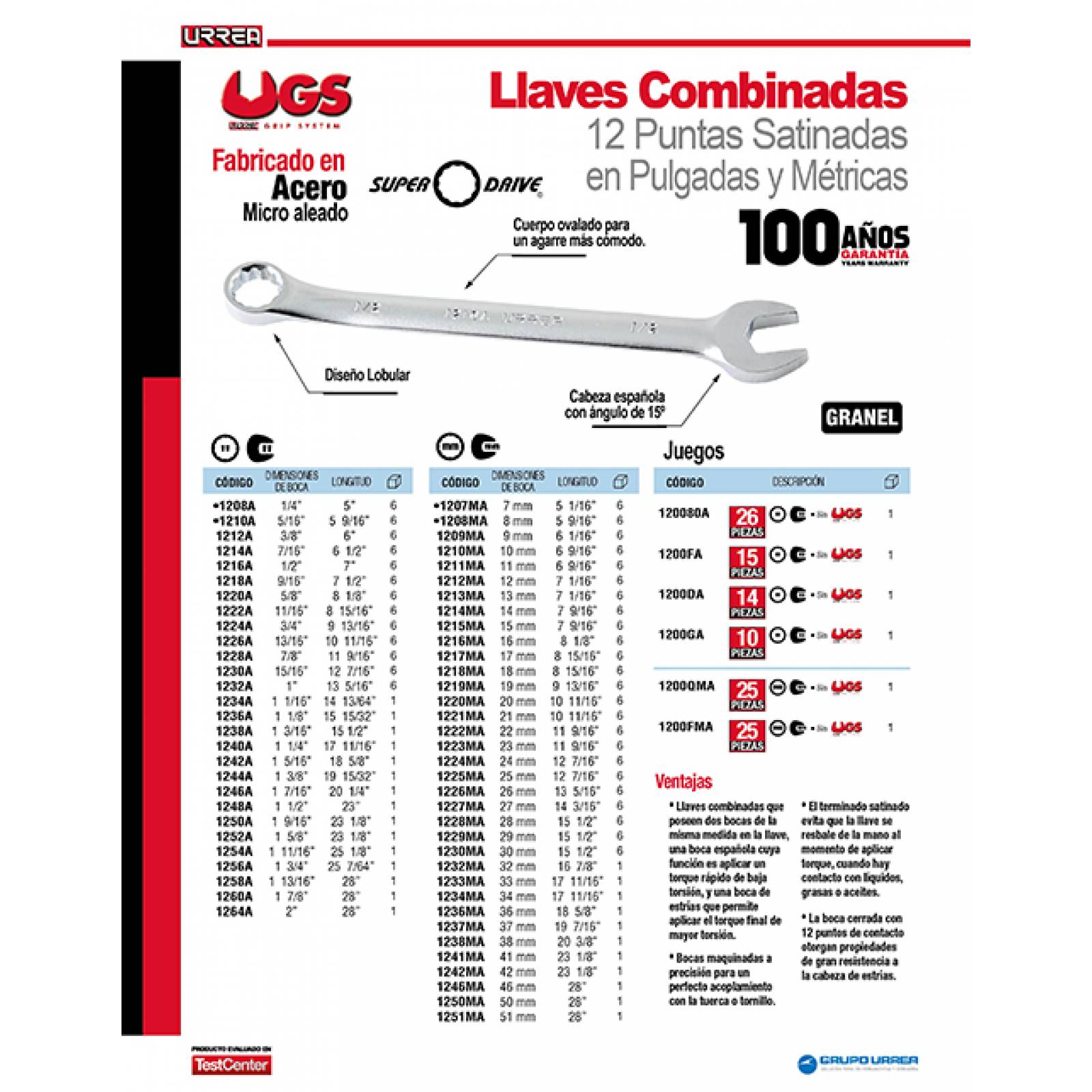 Llave Combinada 7mm 1207ma Urrea 