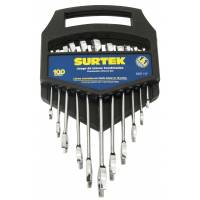 Juego 11 Llaves Comb Satin. 12 Puntas Métricas Rack F06M Surtek