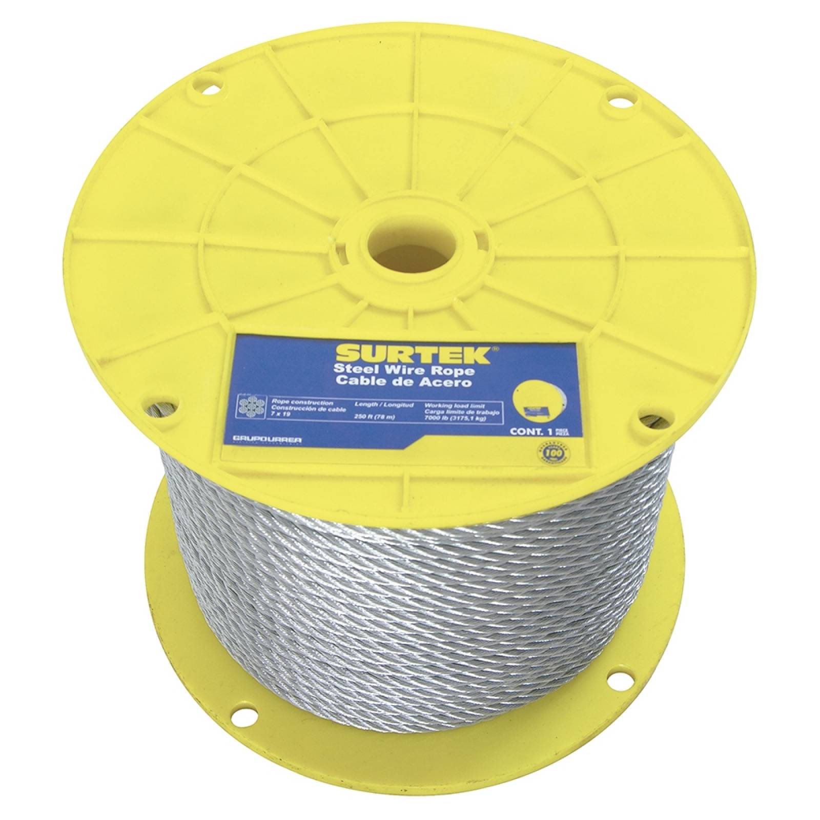 Cable de acero 3/32" x 152m CA3/32 Surtek