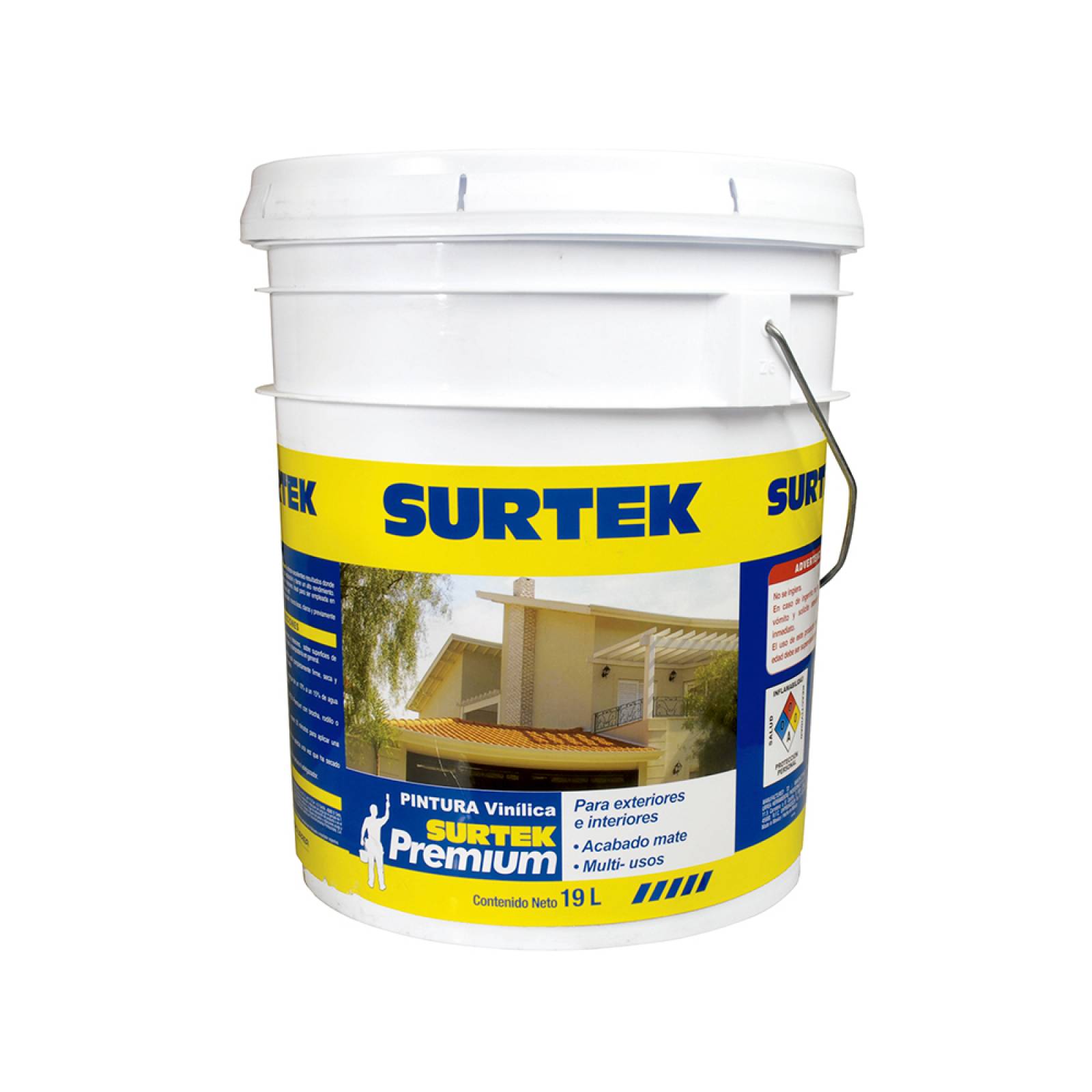 Pintura Vinílica Premium rojo taurino 19lt SP10446 Surtek