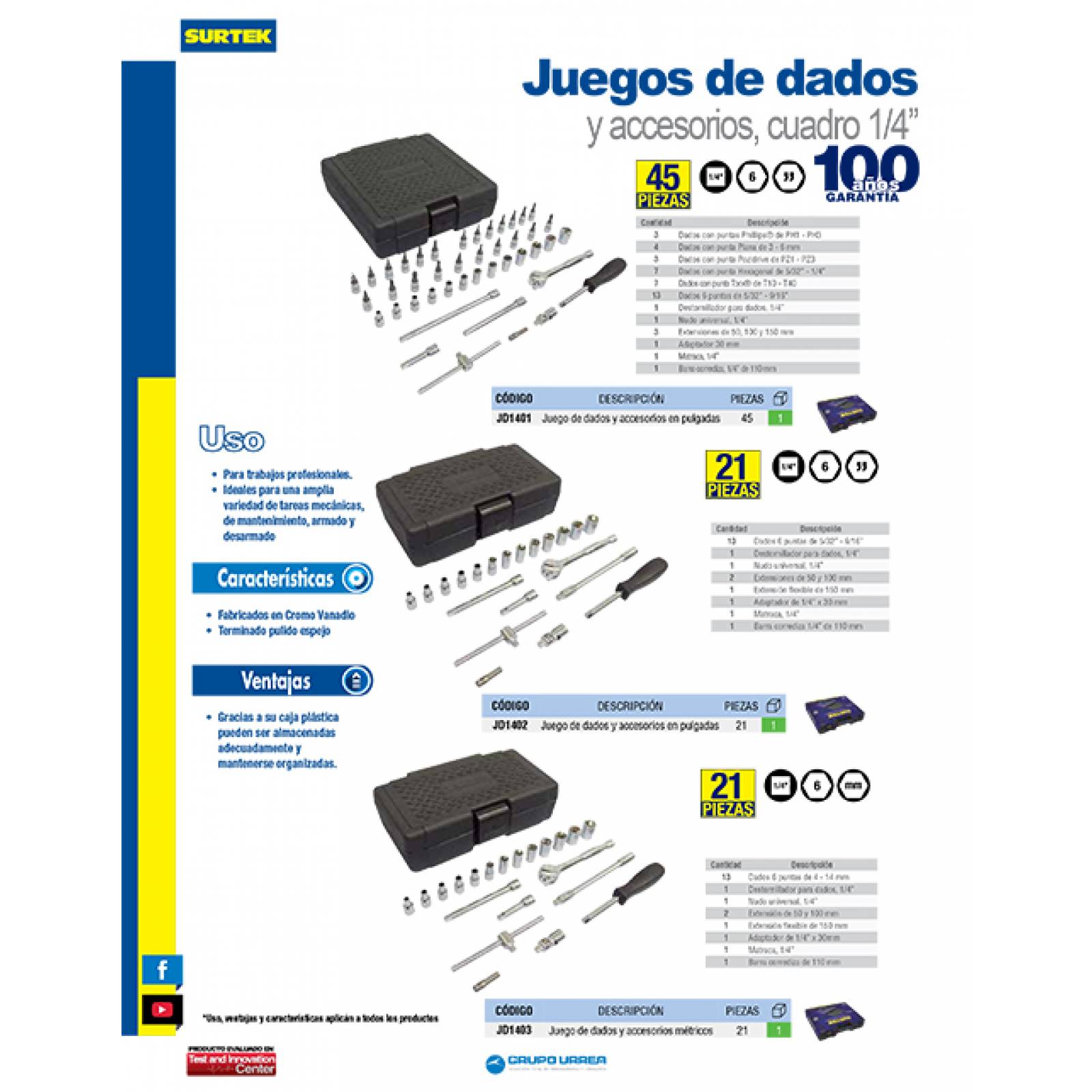 Juego Dados Y Accesorios Combinado 21 Piezas JD1403 Surtek