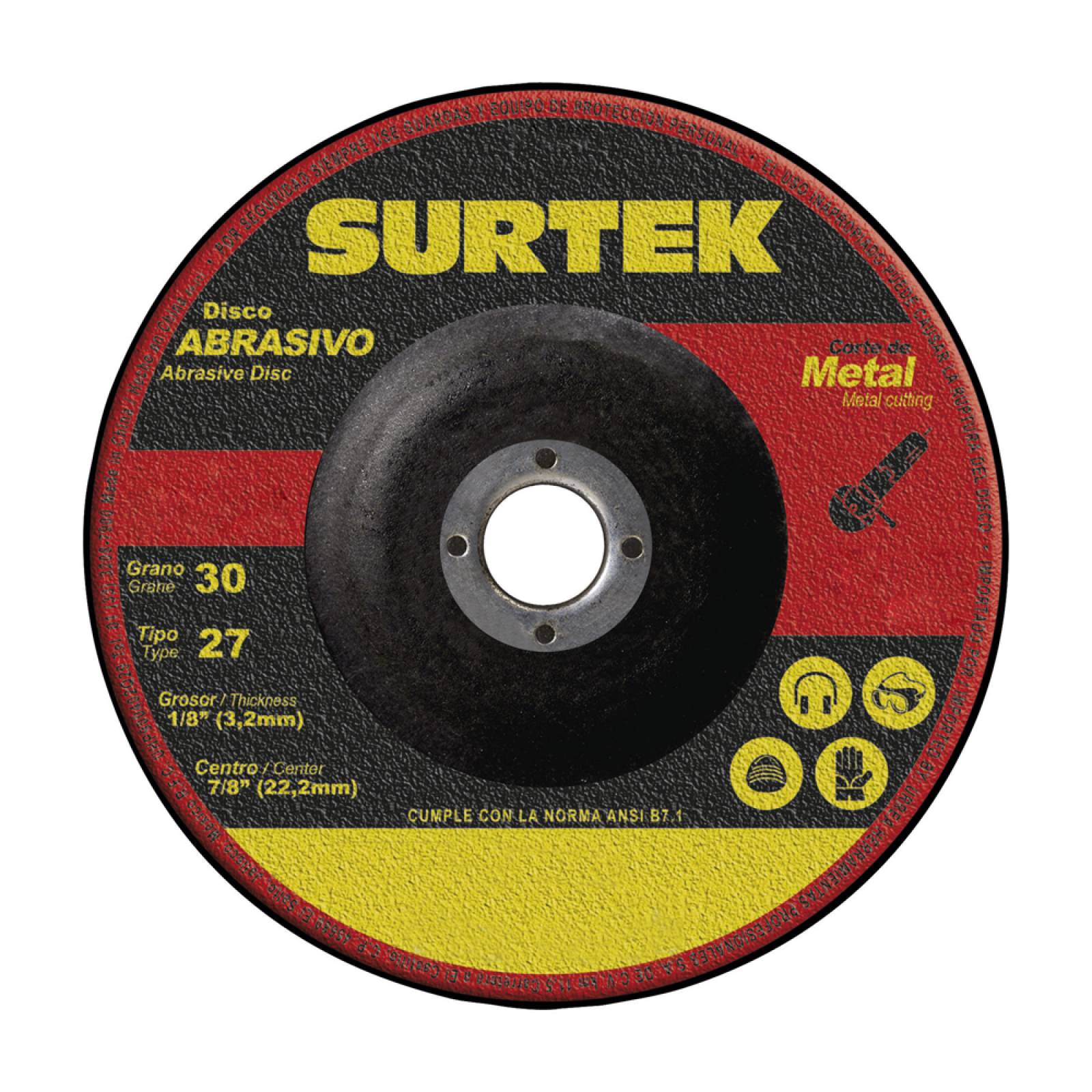 Disco T/27 Metal 9x1/8 Pulgadas 123327 Surtek 