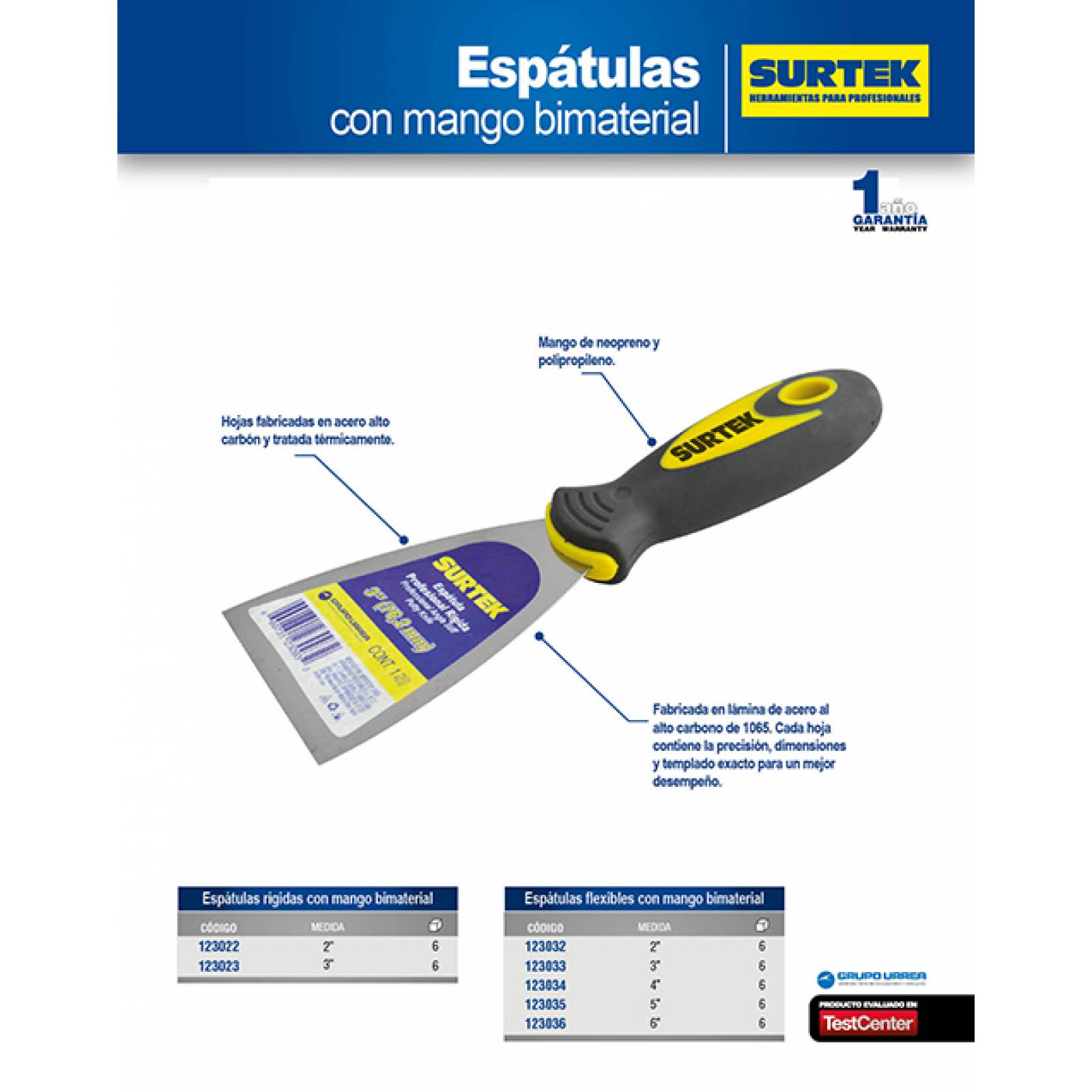 Espatula Flexible Mgo Bimat 6 123036 Surtek 