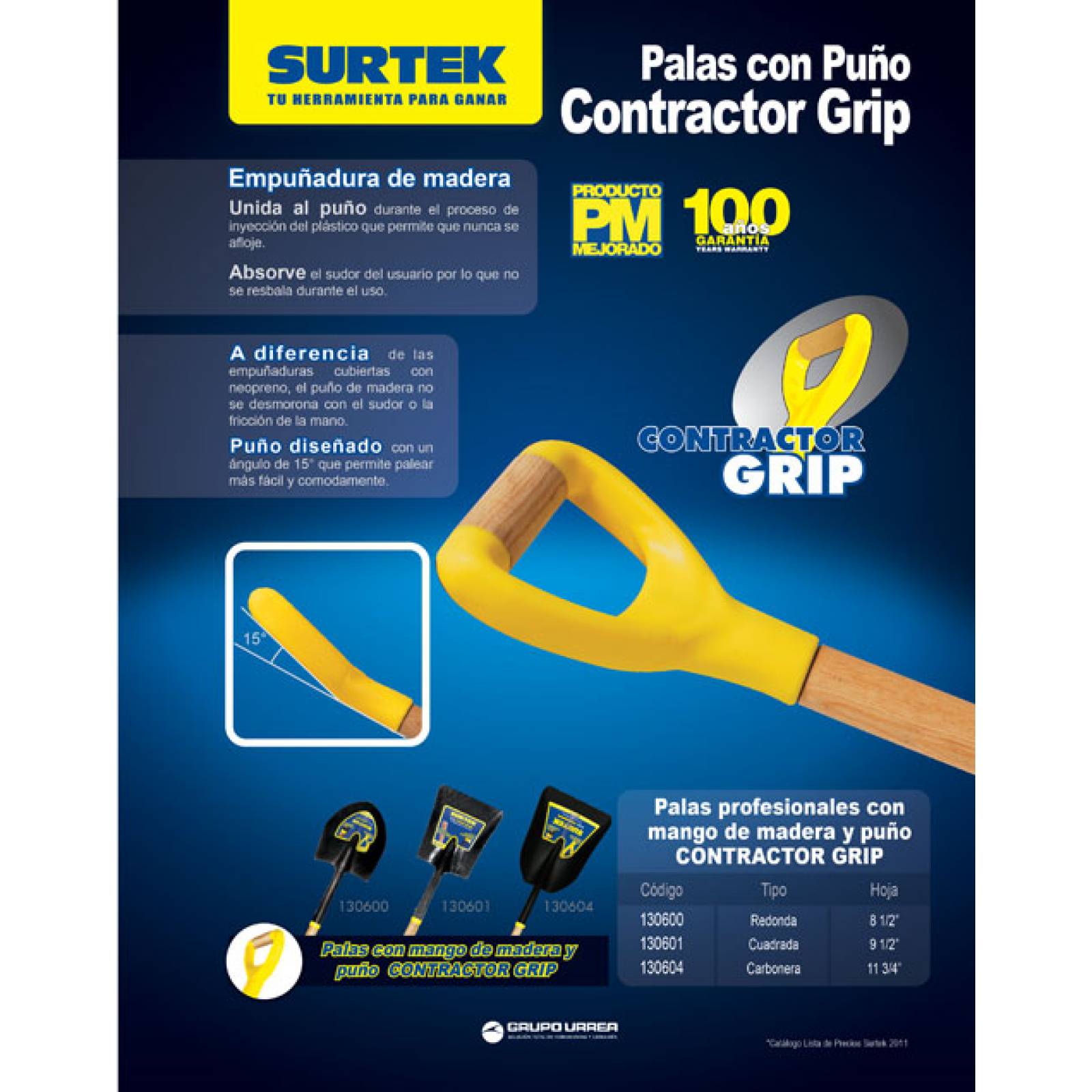 Pala Cuadrada Profesional Contractor 130601 Surtek 