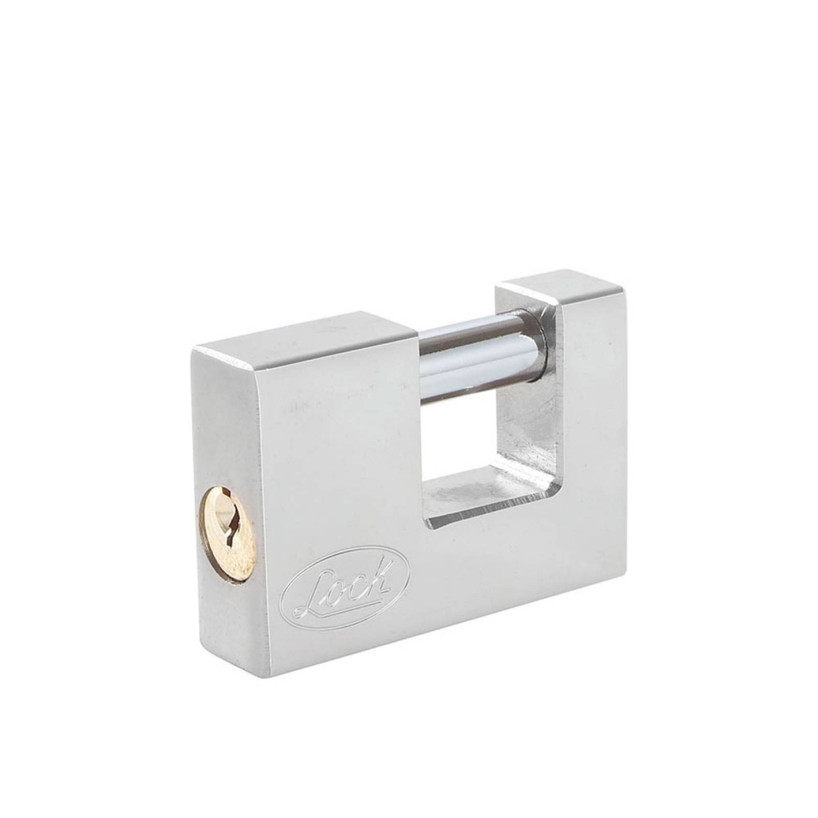 Candado Acero Cortina Llave Estándar 70mm Cromo Satin Lock 