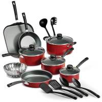 Batería De Cocina Tramontina Primaware Sartenes 18 Pcs Roja