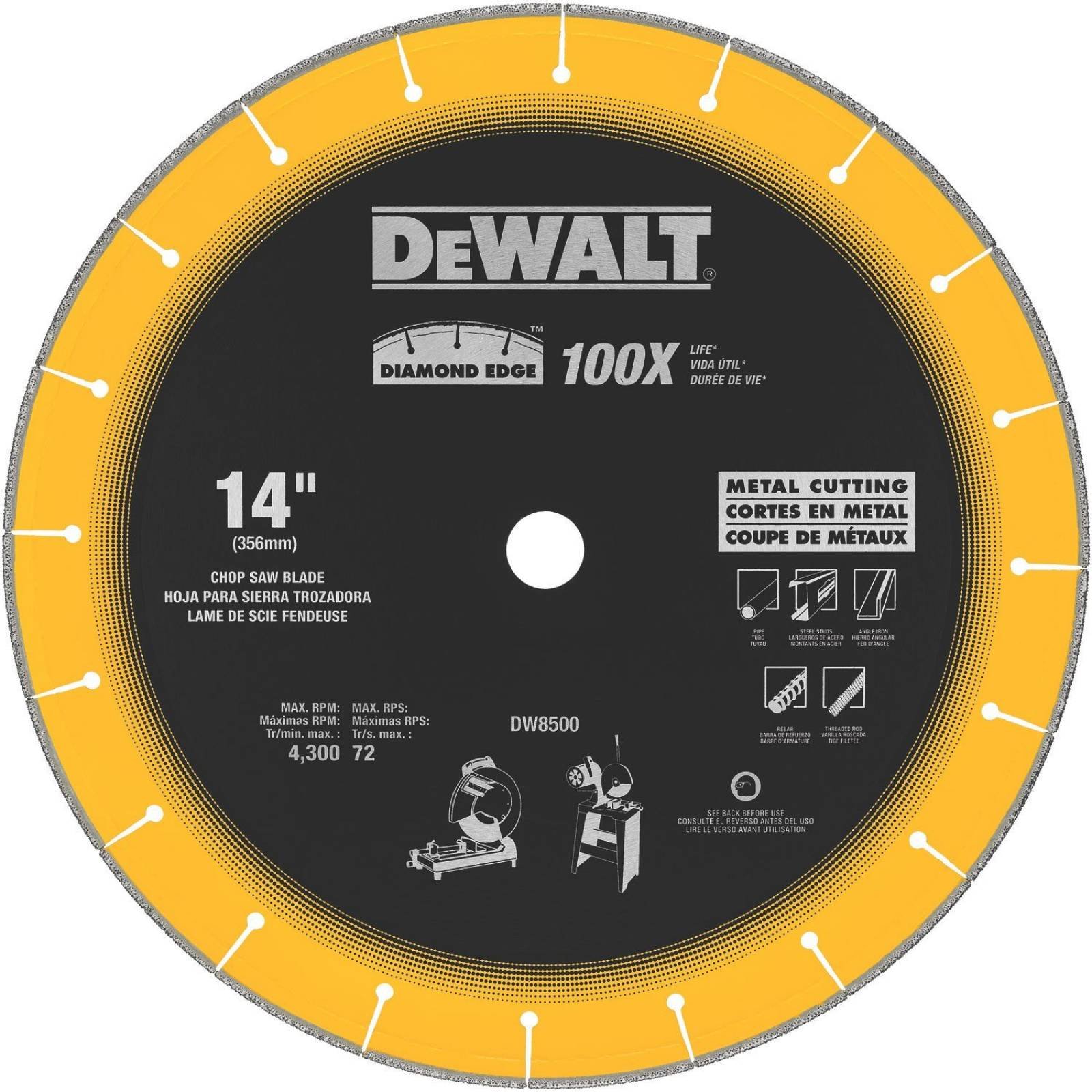 Disco Diamantado Plano 14 In Multicorte Metal Dw8500 Dewalt 