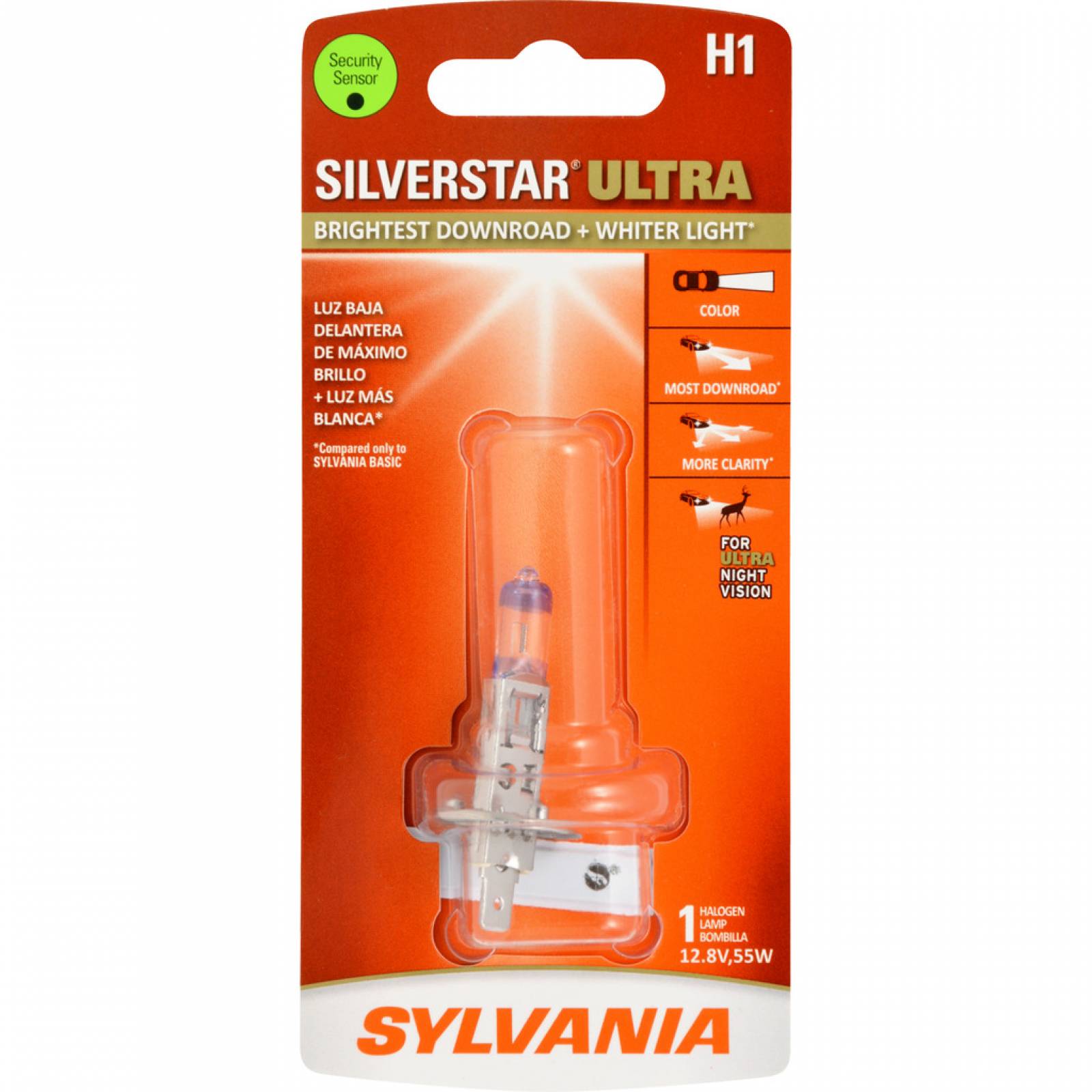 Foco Frontal Sylvania H1 Silverstar Ultra Halogeno Paquete 1 