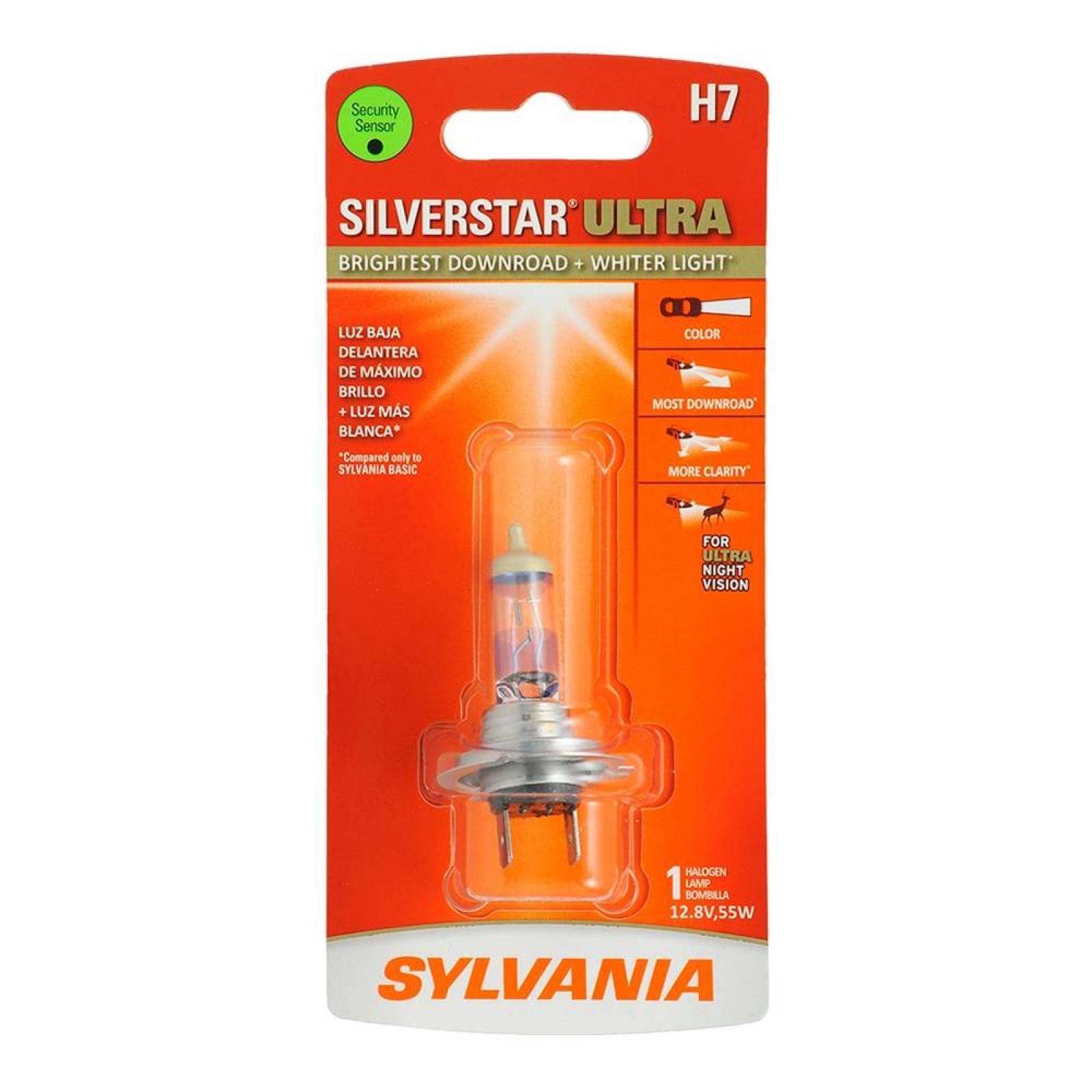 Foco Frontal SYLVANIA H7 Silverstar Ultra Halogeno Paquete 1