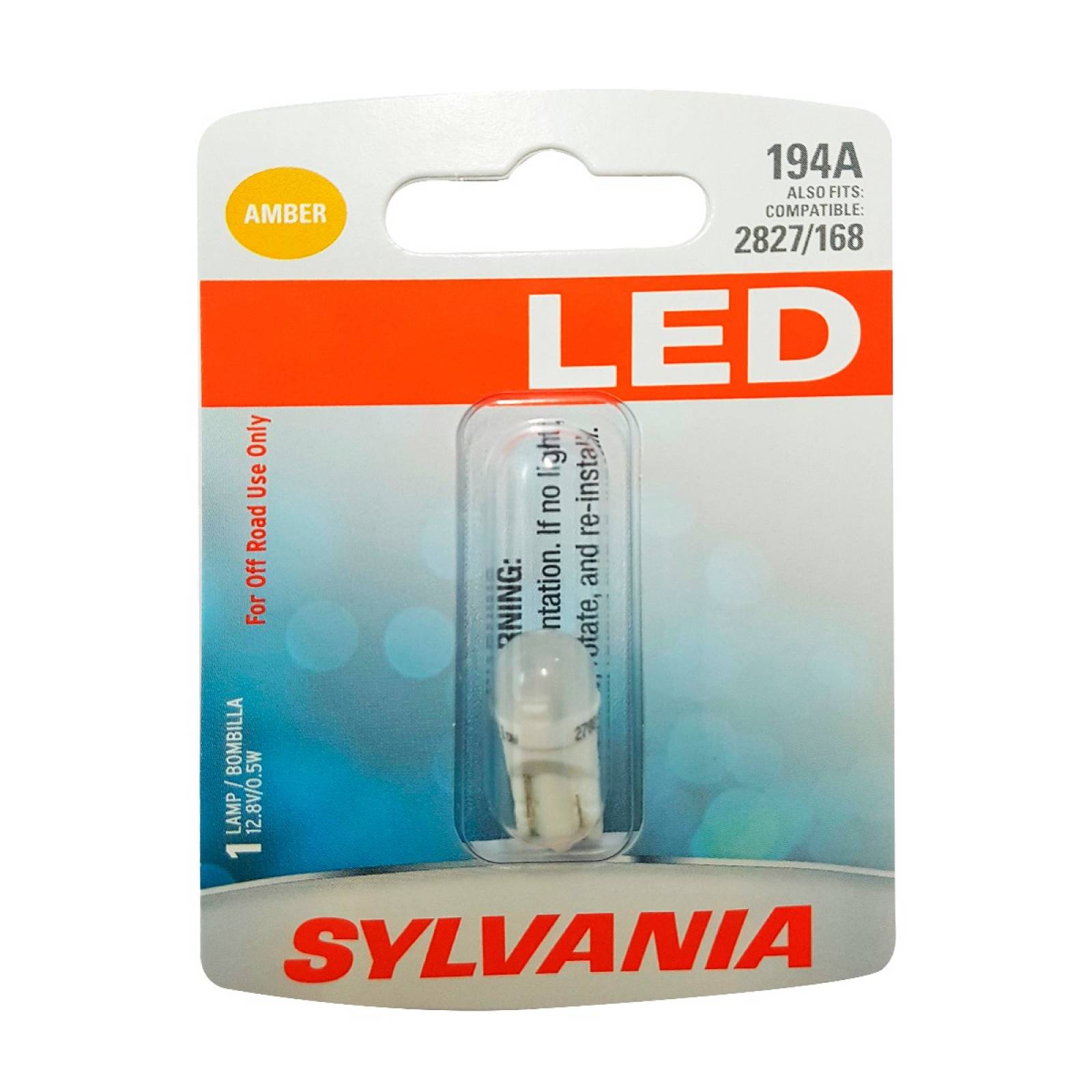 Foco Led Ámbar Sylvania 194 T10 W5w Paquete De 1 Pieza 
