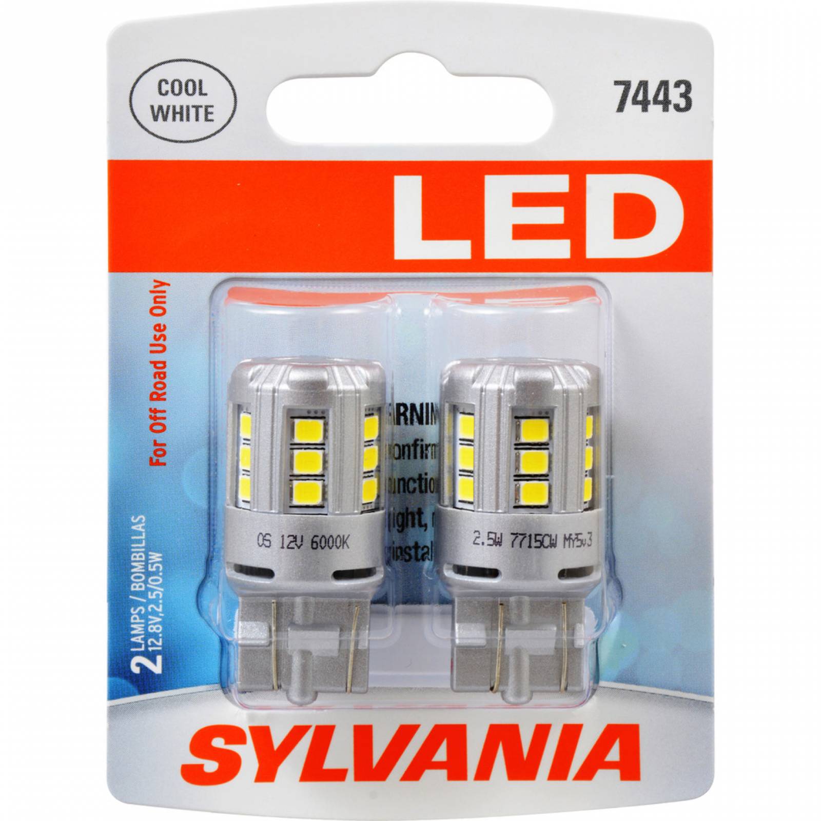 Foco LED Blanco SYLVANIA 7443 T20 Paquete de 2 piezas
