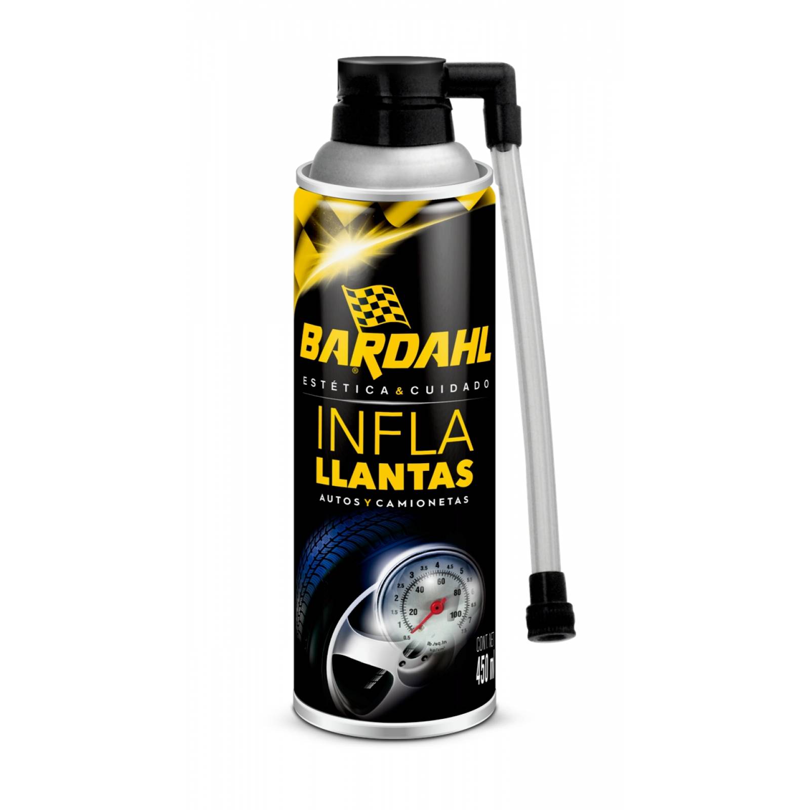 Inflallantas Y Sellador Para Autos Motos Y Camionetas 450 Ml 