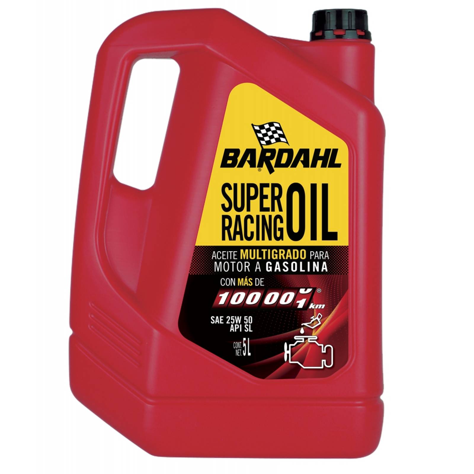 Aceite Multigrado Para Motor 25w 50 Sl 5l +100000 Km Bardahl 