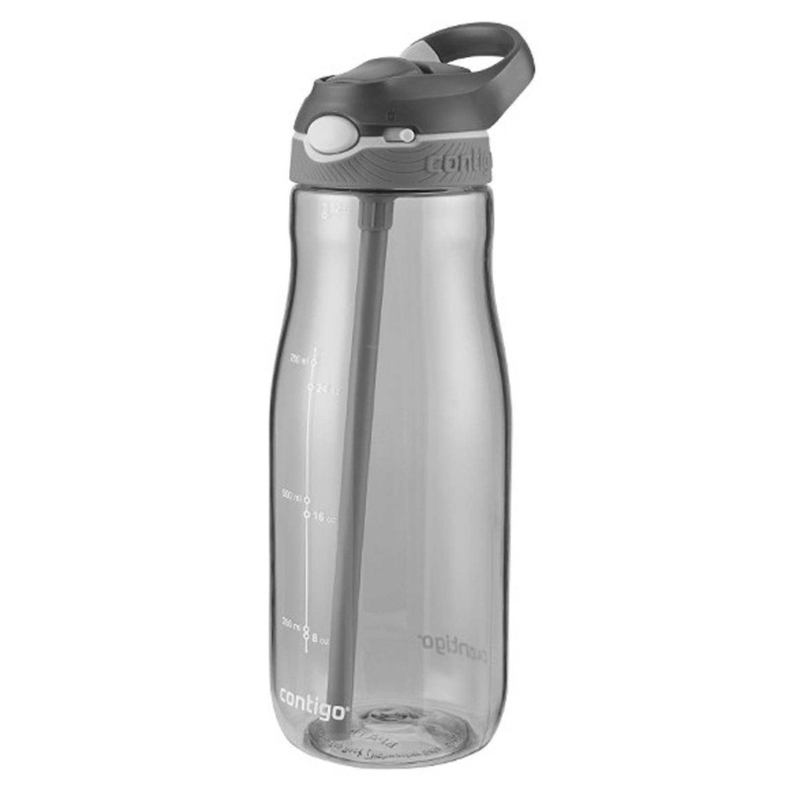 Botella Agua Plastica Asa De Clip Con Boquilla 946ml Contigo 1 Gris