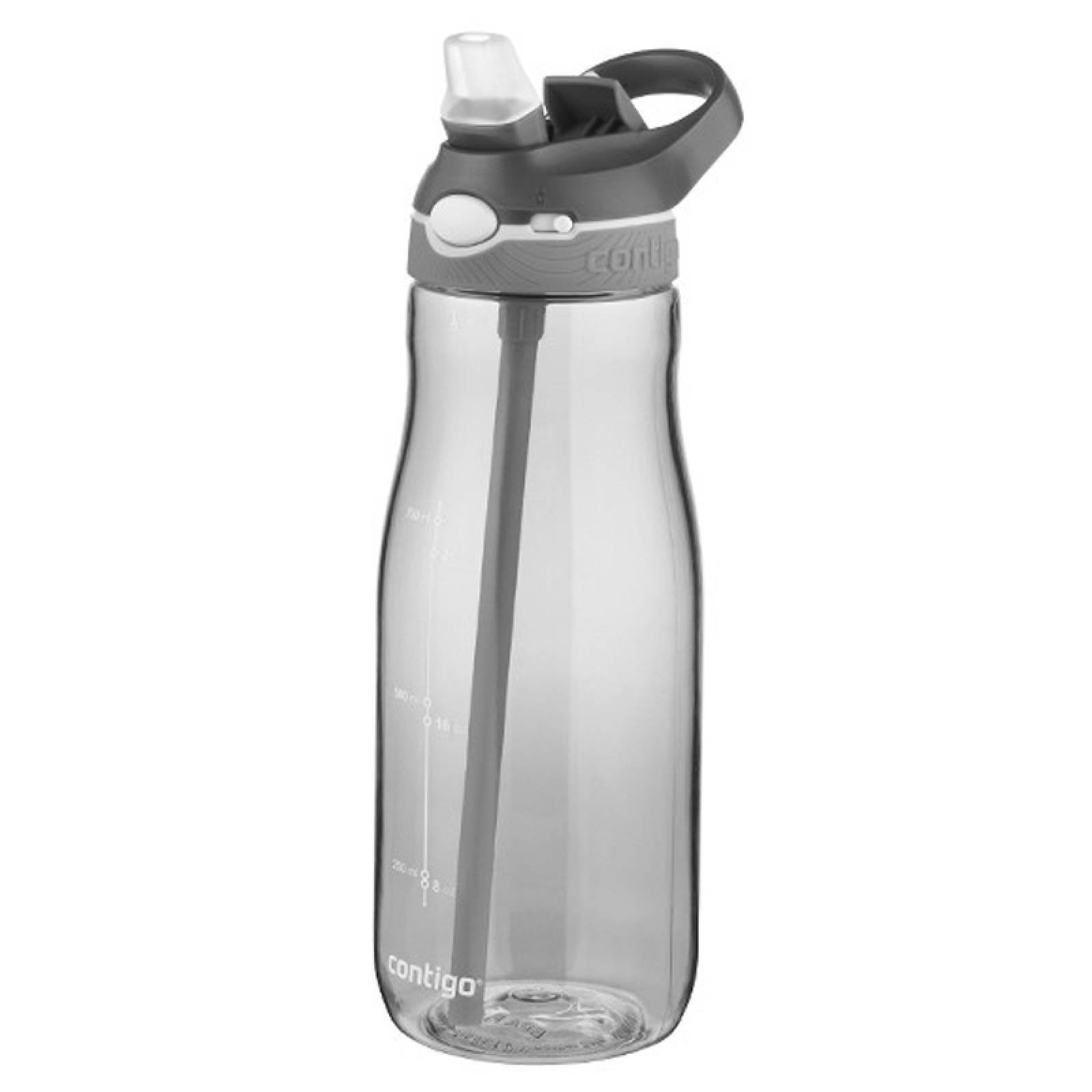 Botella Agua Plastica Asa De Clip Con Boquilla 946ml Contigo 1 Gris